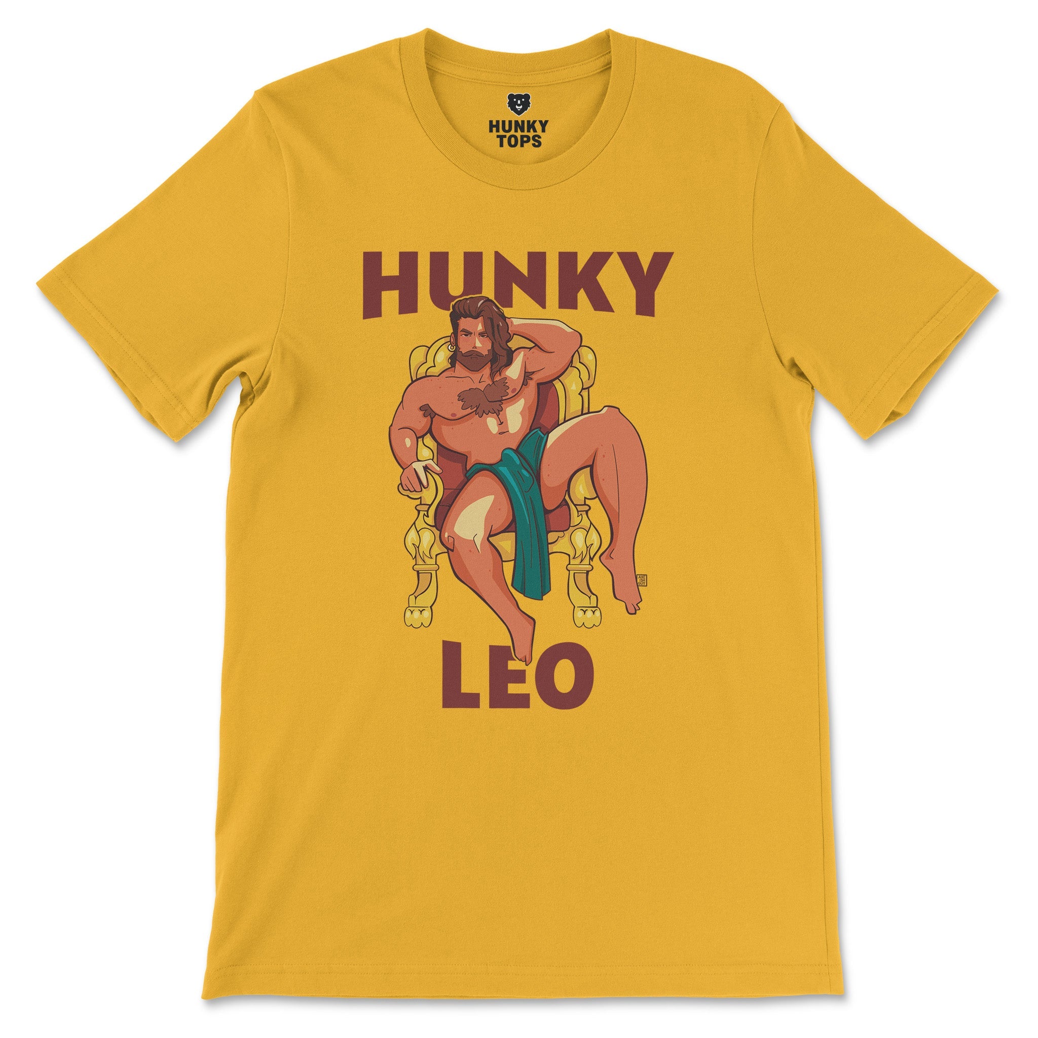 Hunky Leo Zodiac T - Shirt by Axeishguy - Hunky Tops #color_Gold