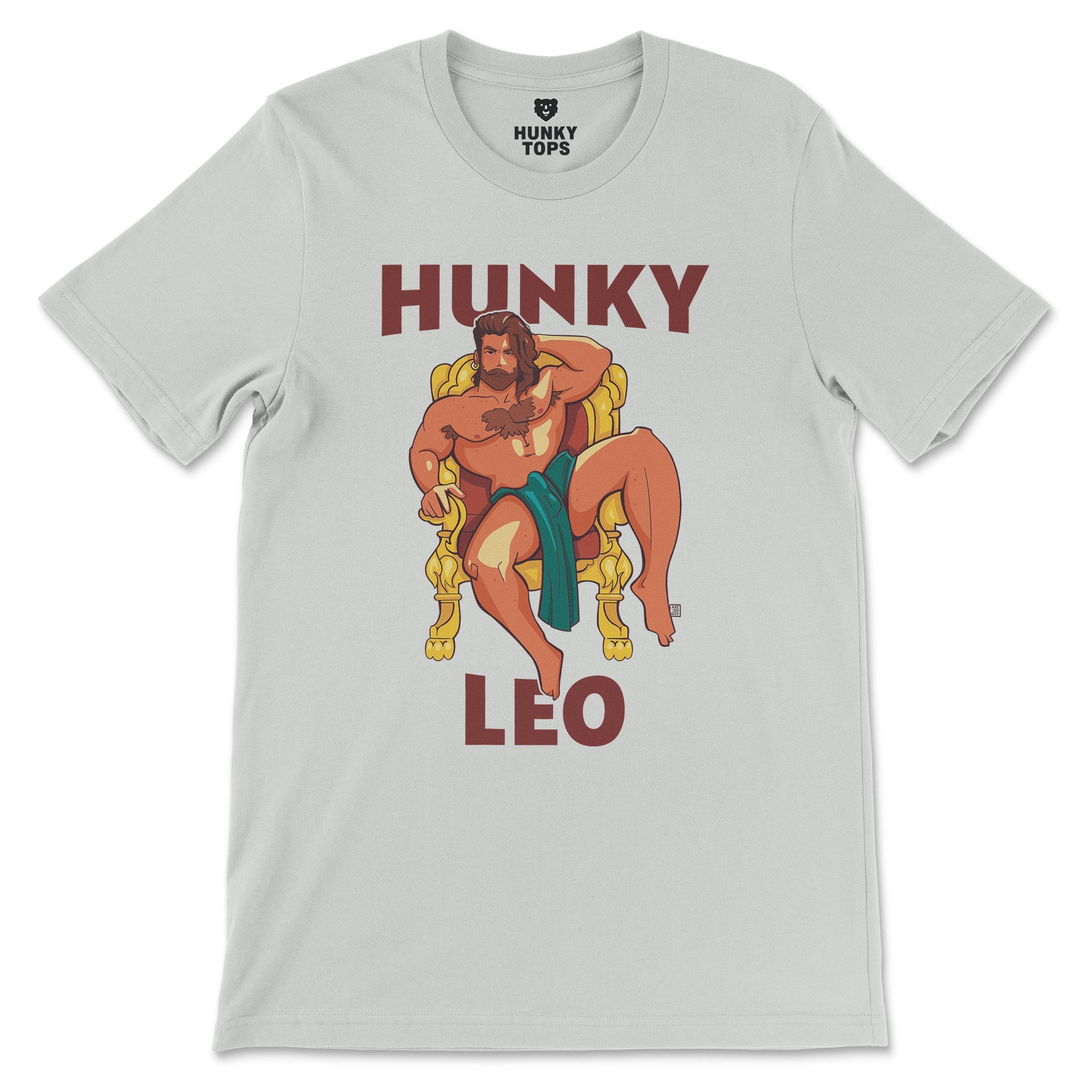 Hunky Leo Zodiac T - Shirt by Axeishguy - Hunky Tops #color_Silver
