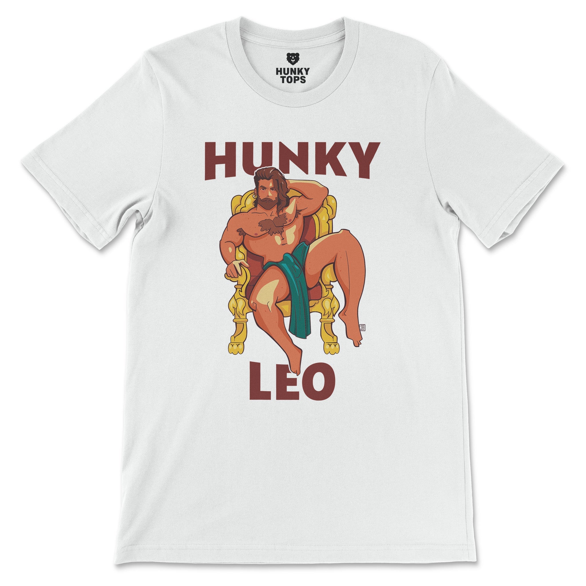Hunky Leo Zodiac T - Shirt by Axeishguy - Hunky Tops #color_White