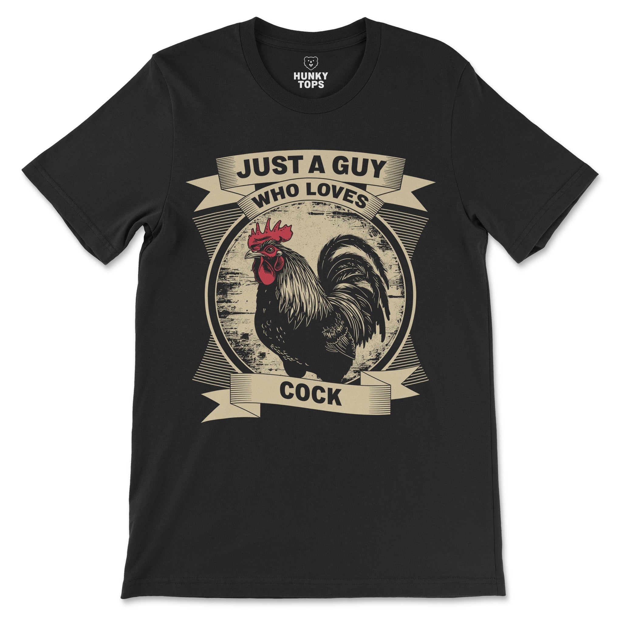 Just a Guy Who Loves Cock T-Shirt - Hunky Tops #color_Black