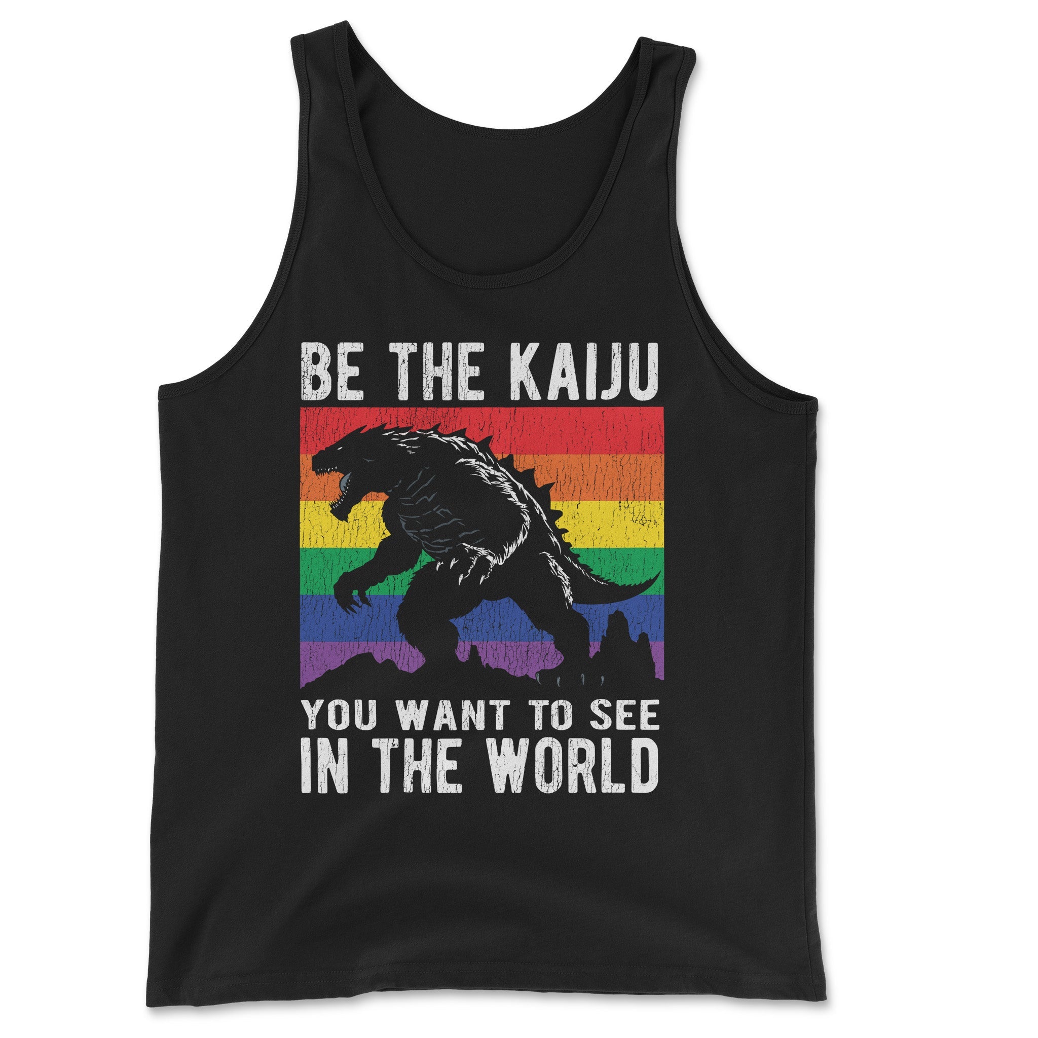 Kaiju Pride Tank – Make Mighty Moves - Hunky Tops #color_Black