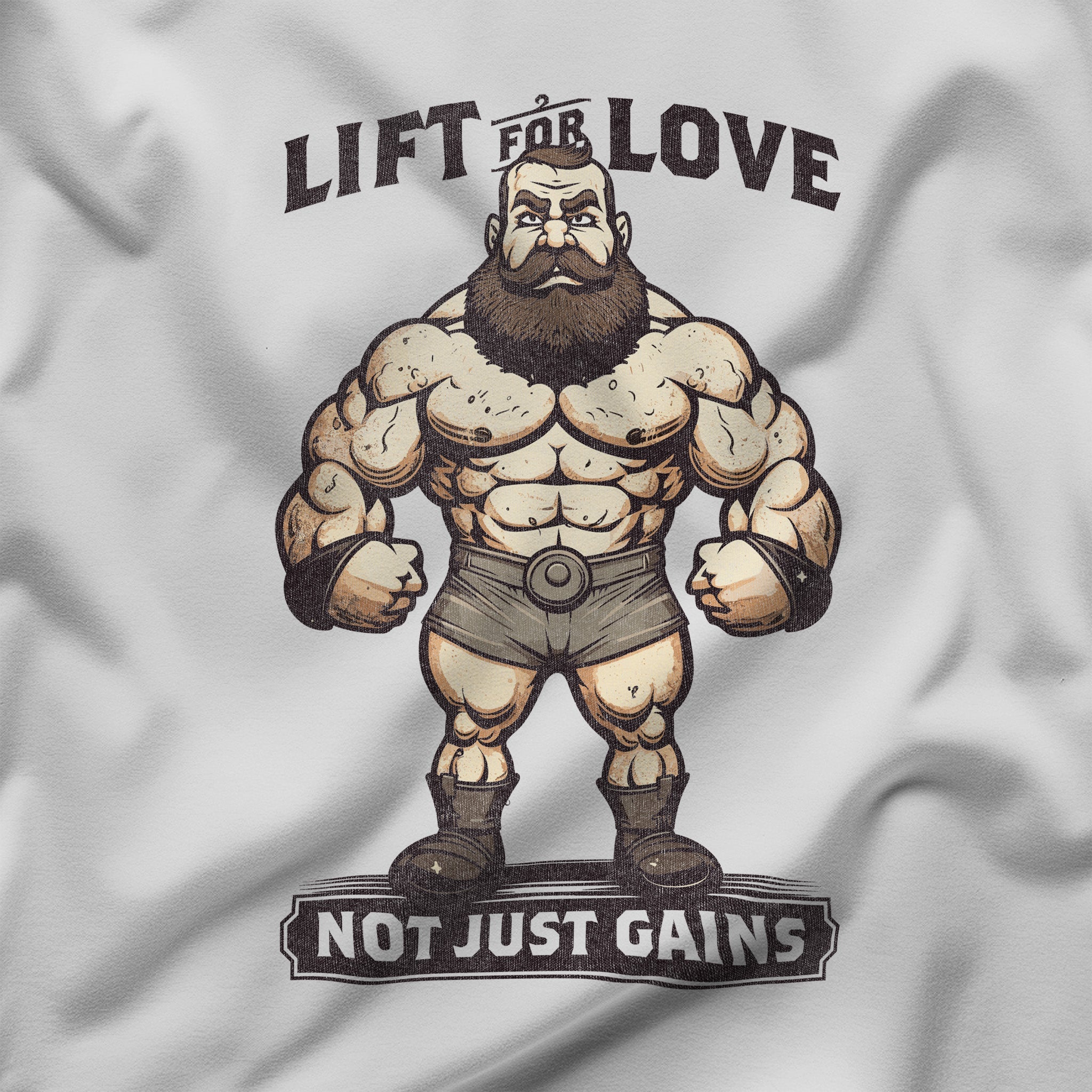 "Lift for Love, Not Just Gains" Muscular Man Tank Top - Hunky Tops #color_White