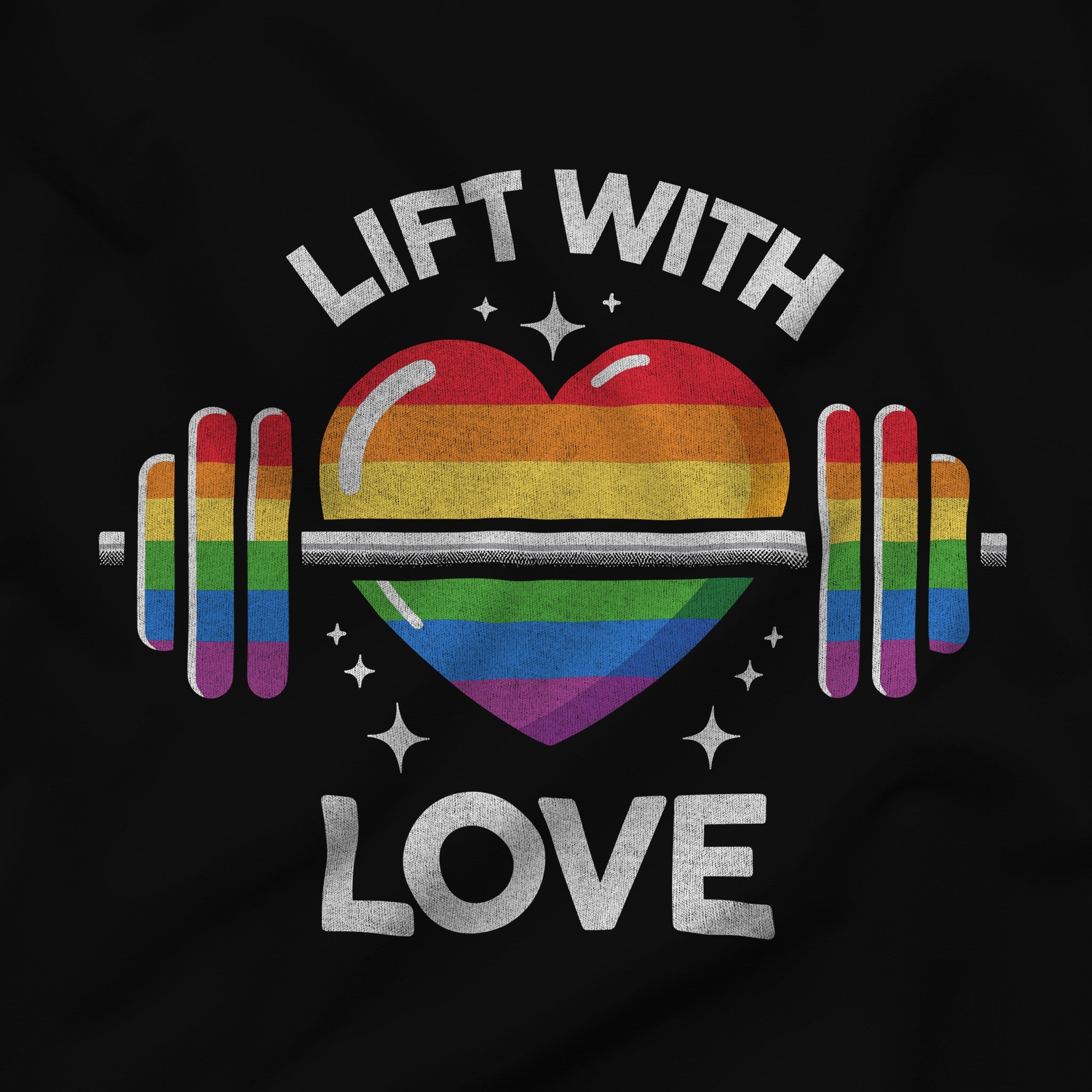 "Lift With Love" Pride Tank Top - Hunky Tops #color_Black