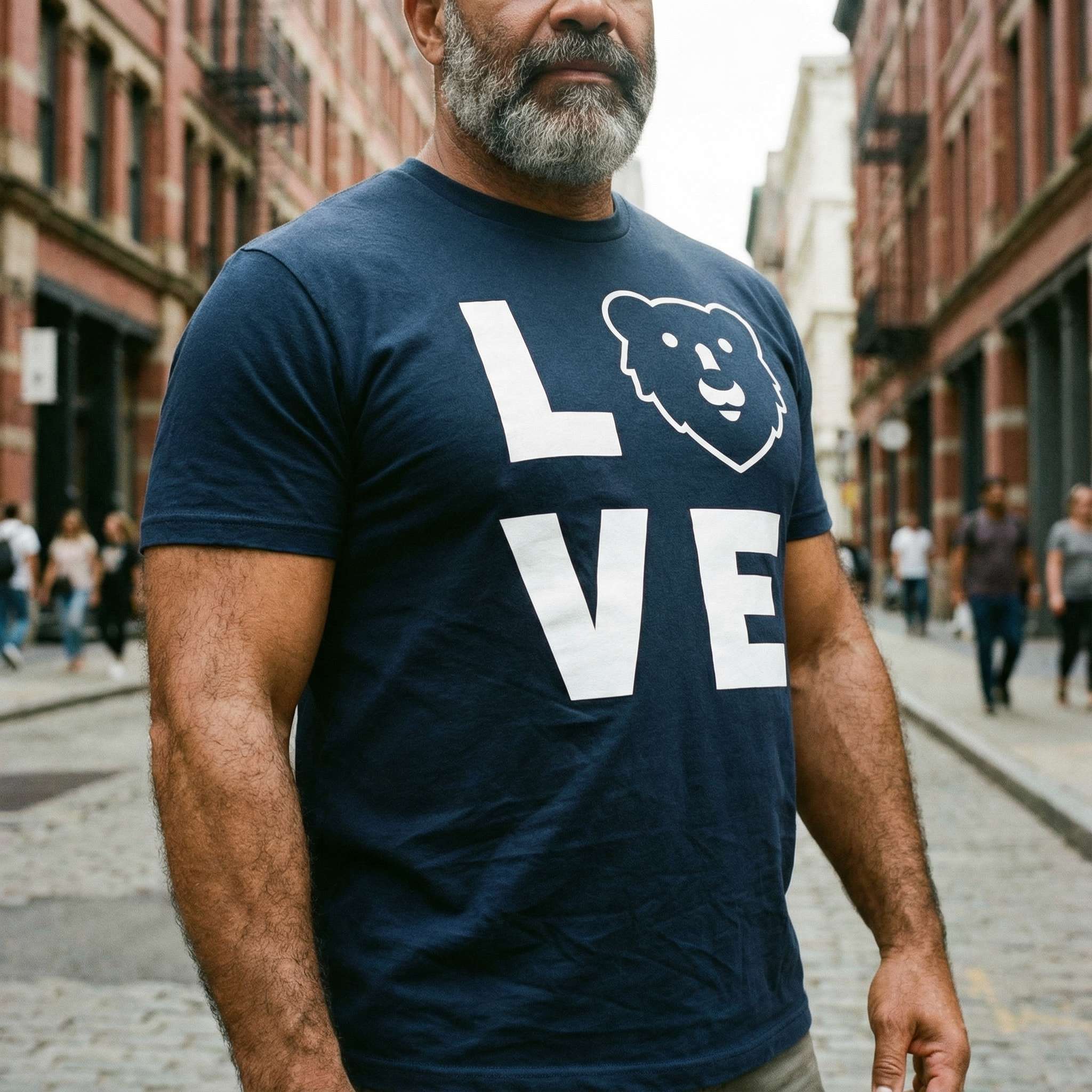 Love Hunky Tops Logo T-Shirt - Hunky Tops #color_Navy