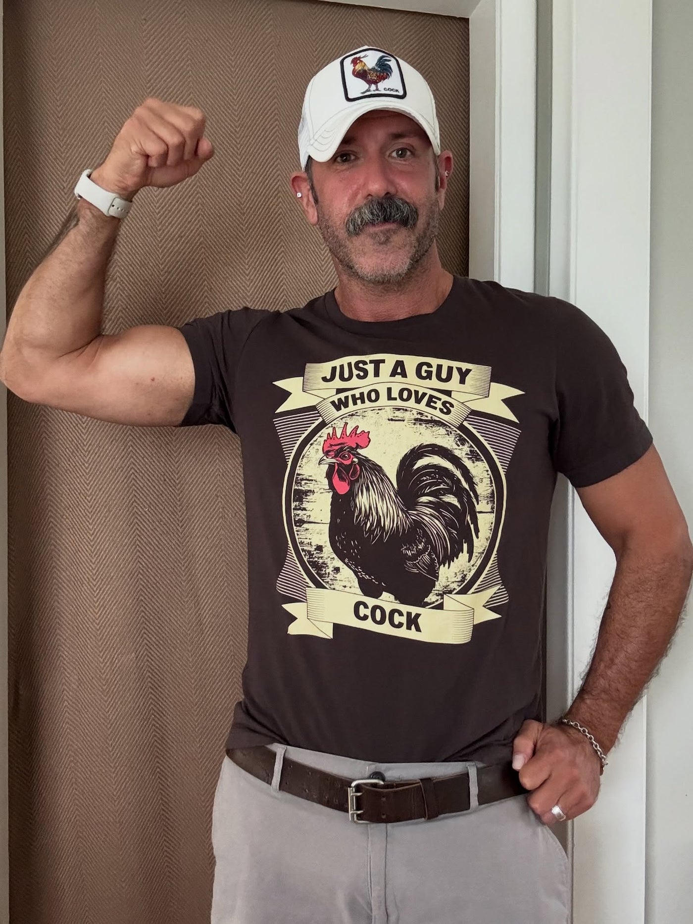 xlucasxedwardsx wearing the Just a Guy Who Loves Cock T-Shirt