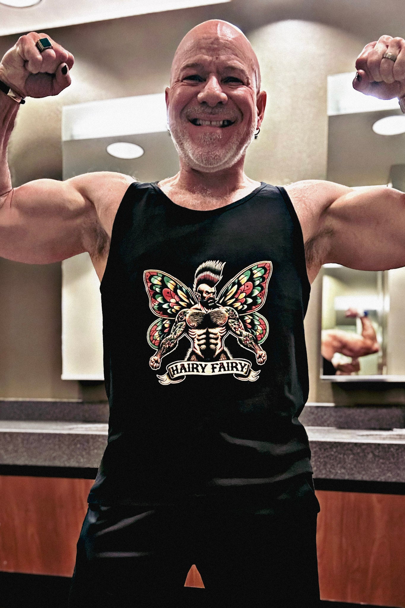 mandogetsfit wearing the Hairy Fairy Tank Top
