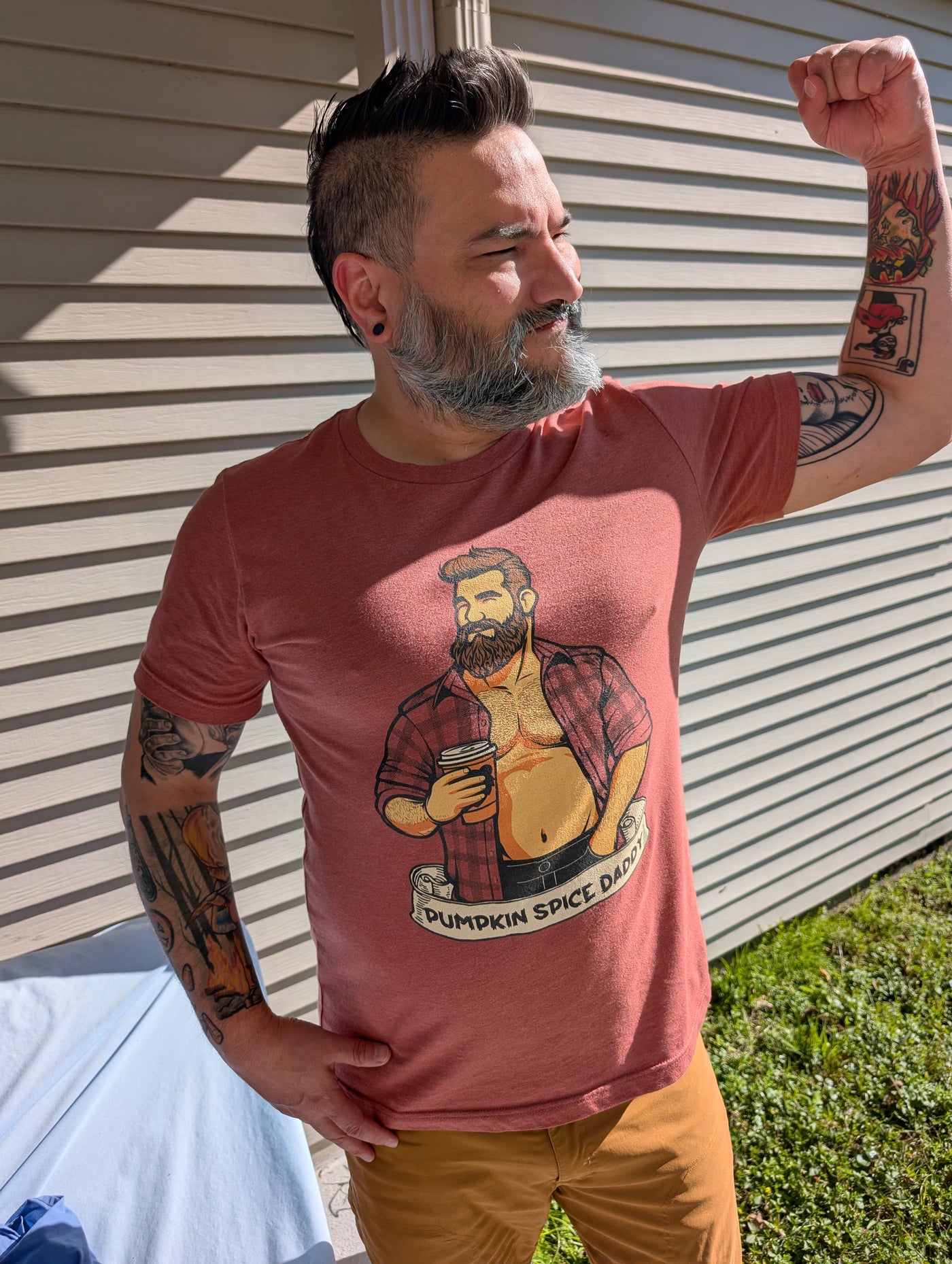 campbloodcounselor wearing the Pumpkin Spice Daddy T-Shirt