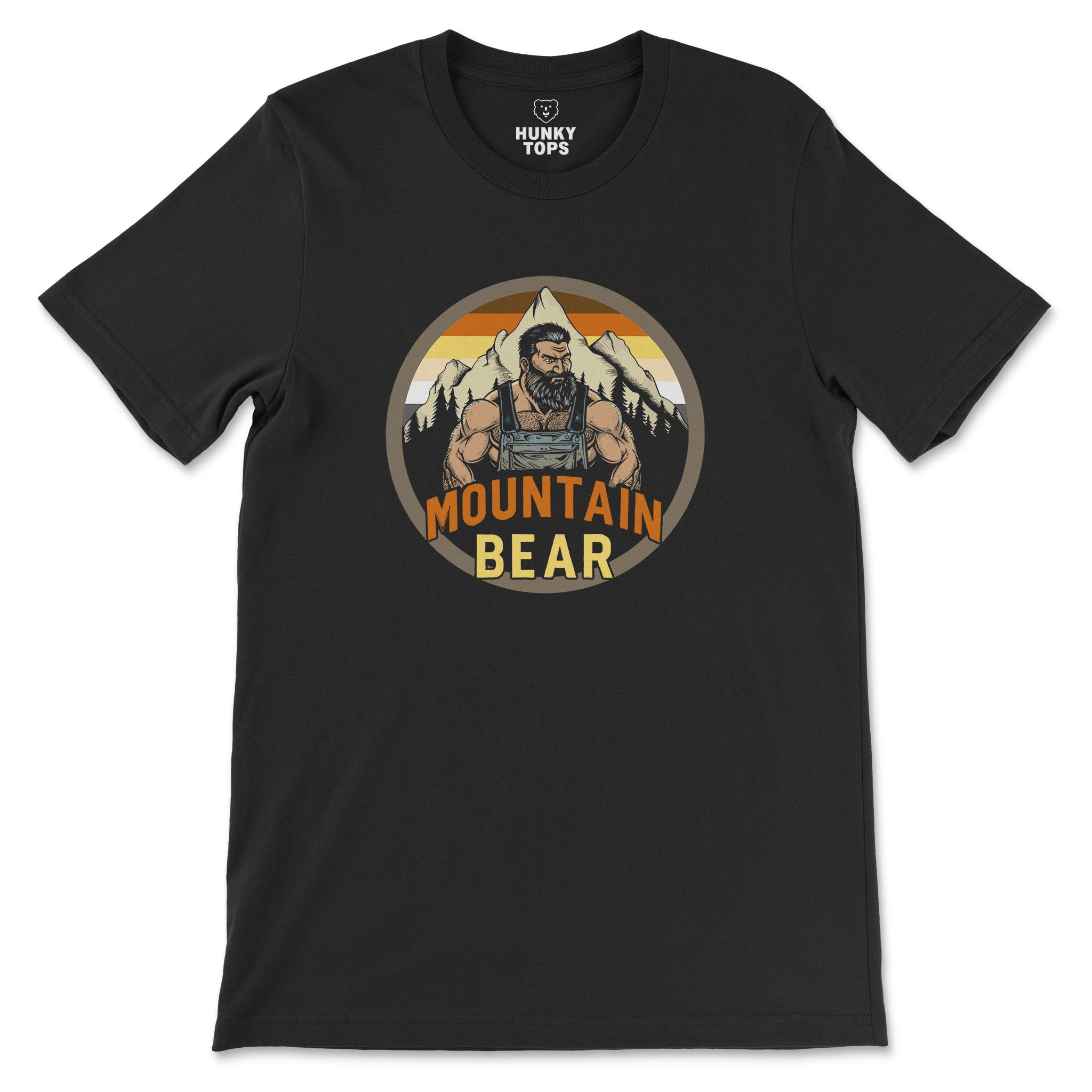 Mountain Bear Trekker Tee – Explore with Pride - Hunky Tops #color_Black