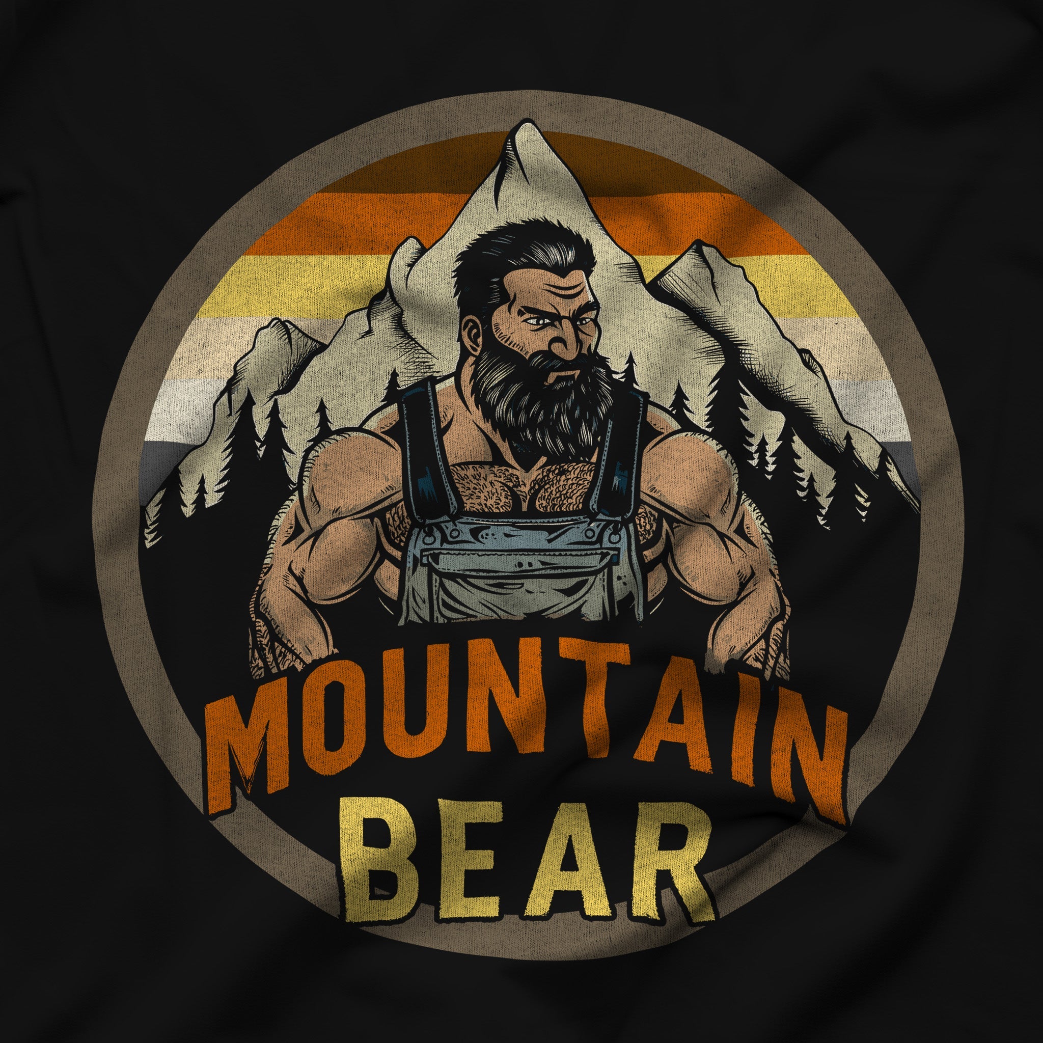 Mountain Bear Trekker Tee – Explore with Pride - Hunky Tops #color_Black