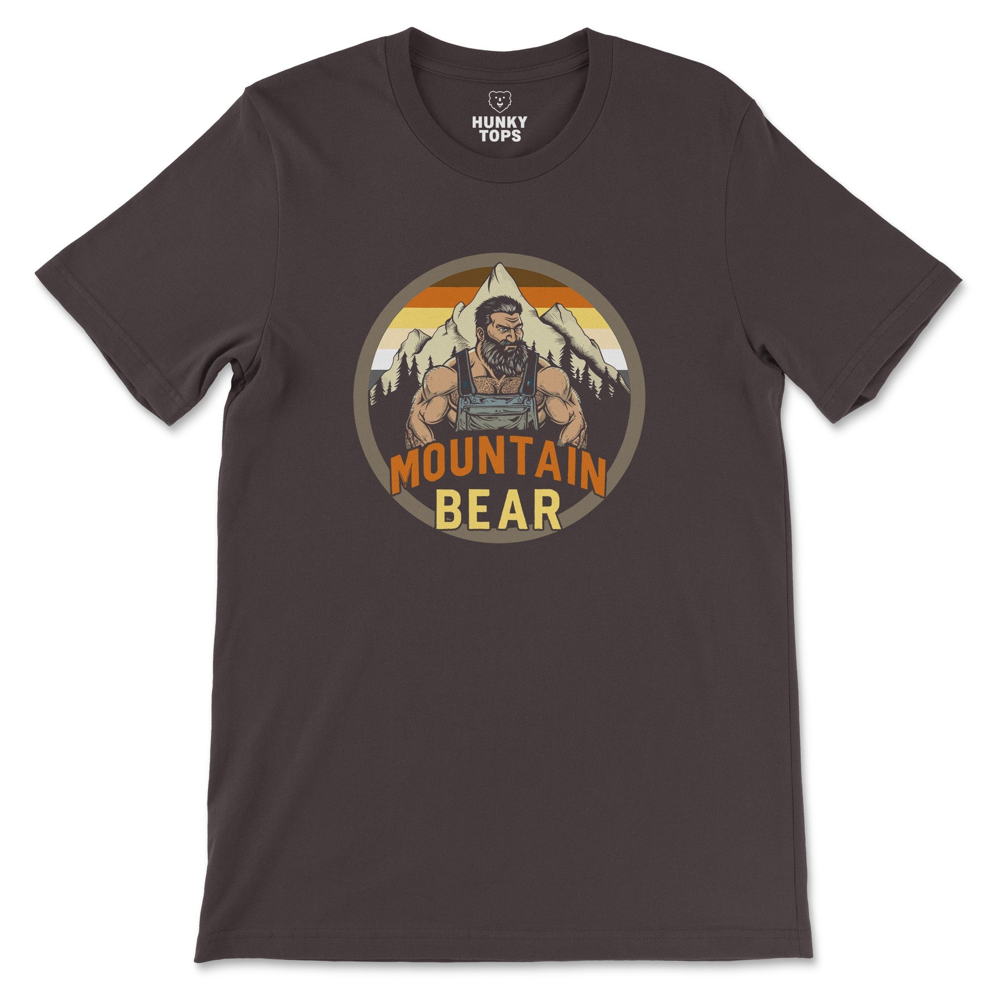 Mountain Bear Trekker Tee – Explore with Pride - Hunky Tops #color_Brown