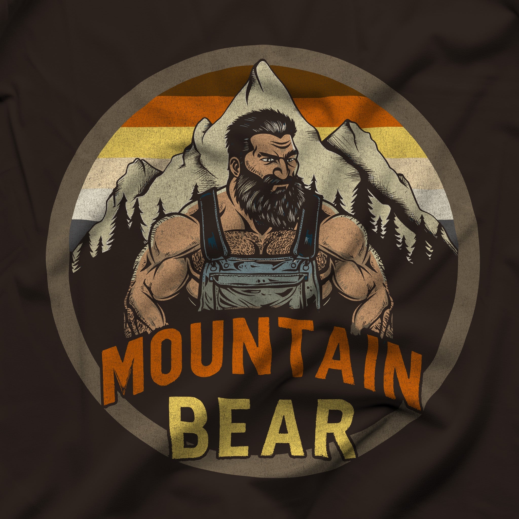 Mountain Bear Trekker Tee – Explore with Pride - Hunky Tops #color_Brown