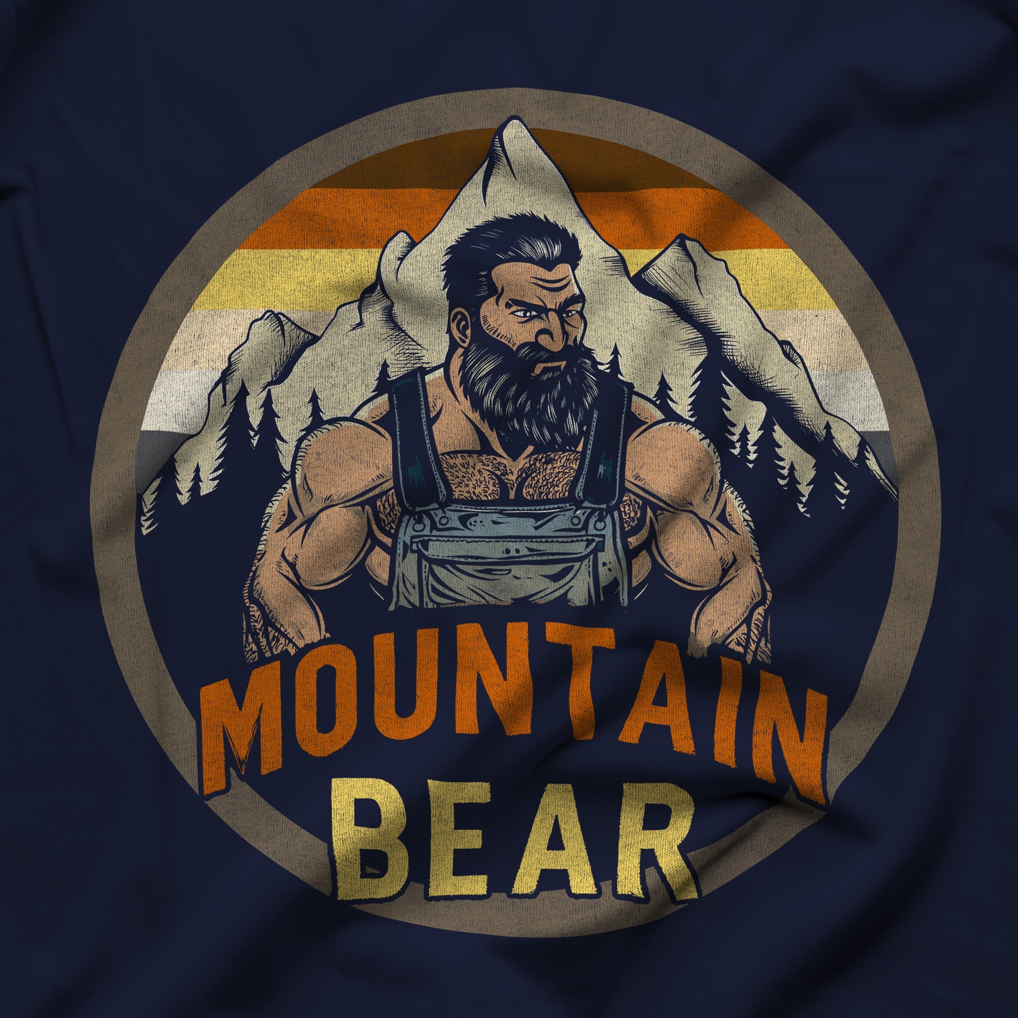 Mountain Bear Trekker Tee – Explore with Pride - Hunky Tops #color_Navy