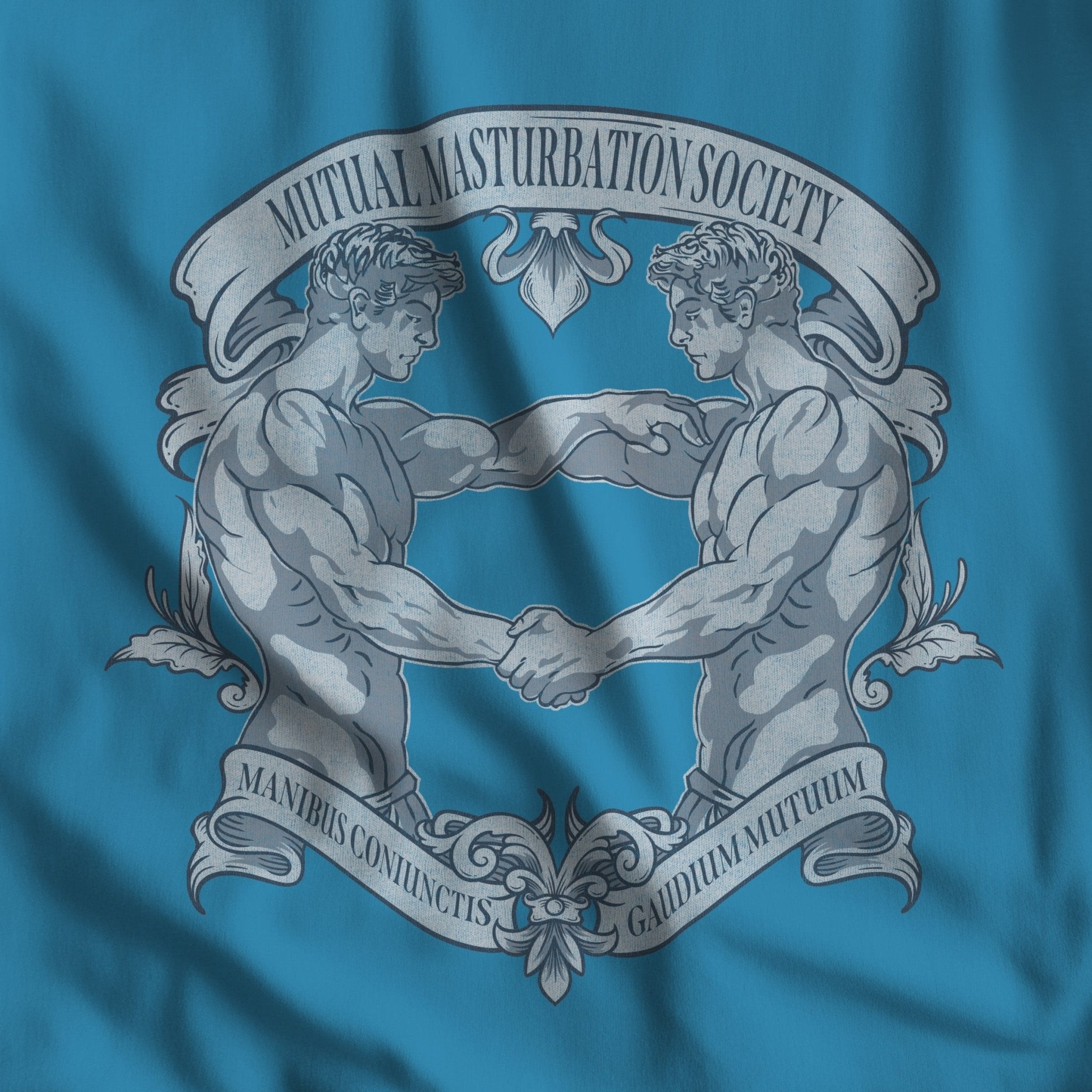 Mutual Masturbation Society T-Shirt - Hunky Tops #color_Aqua