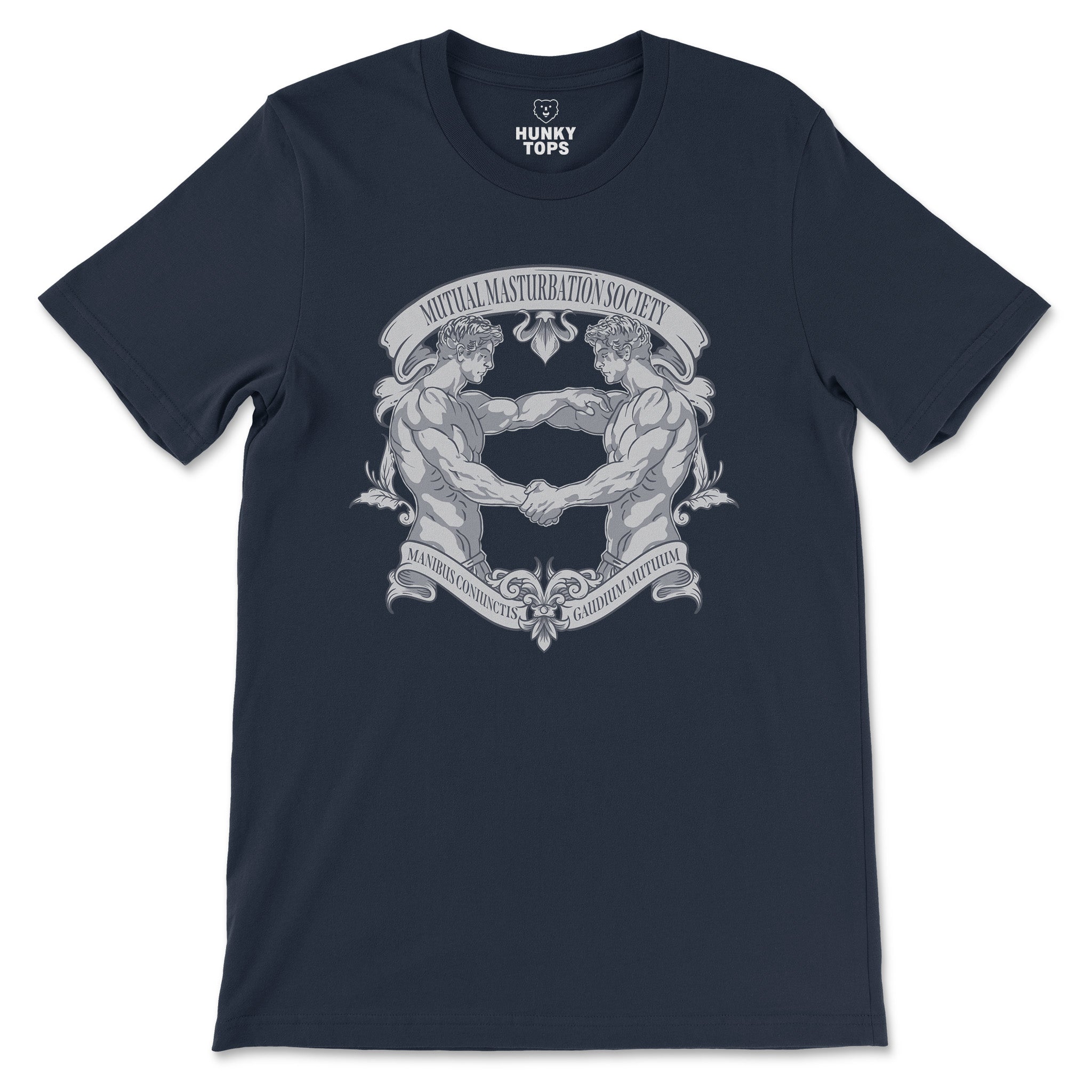 Mutual Masturbation Society T-Shirt - Hunky Tops #color_Navy
