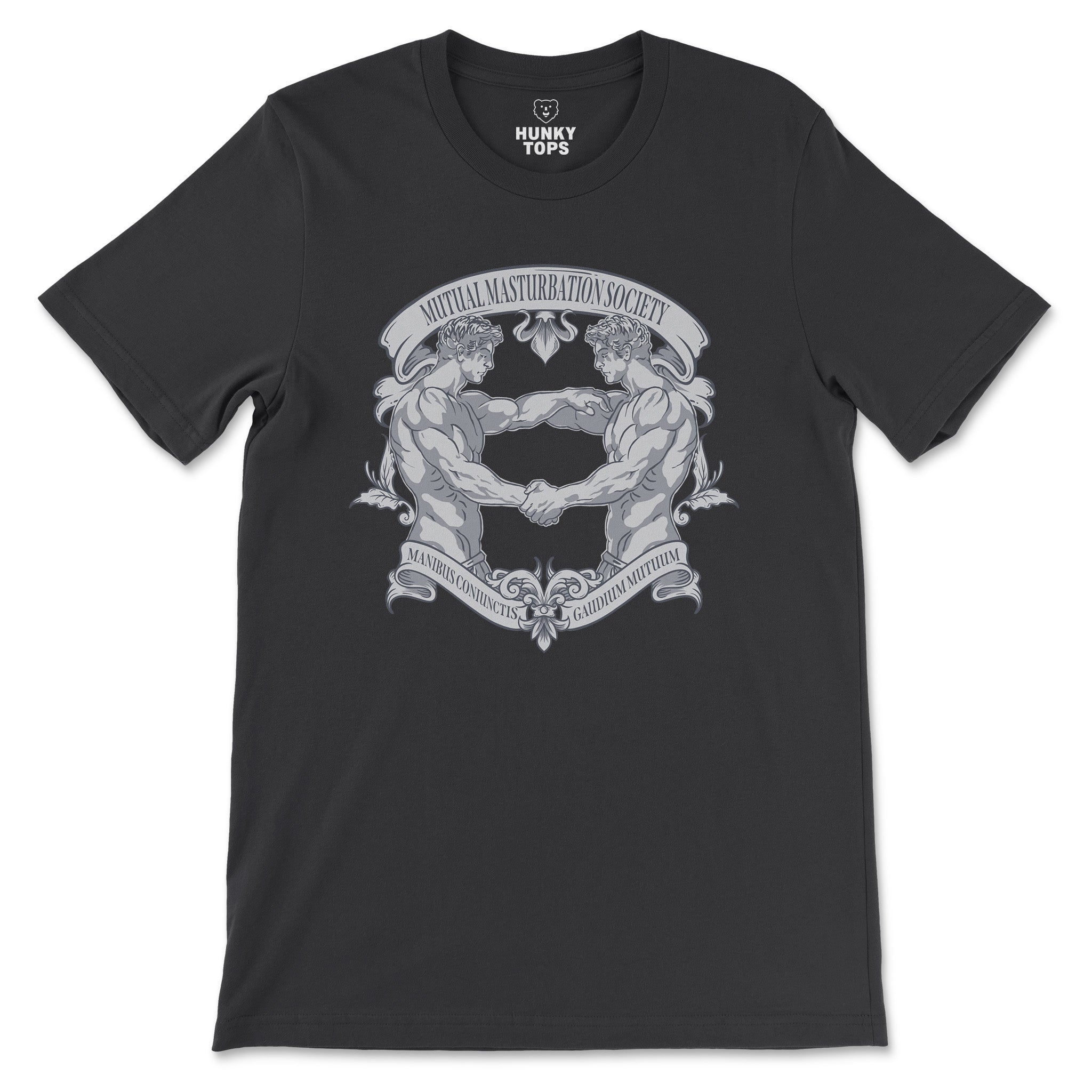 Mutual Masturbation Society T-Shirt - Hunky Tops #color_Dark Grey