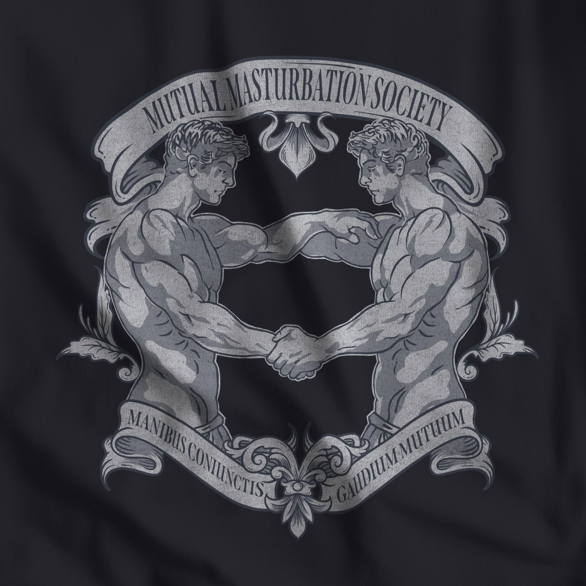 Mutual Masturbation Society T-Shirt - Hunky Tops #color_Dark Grey