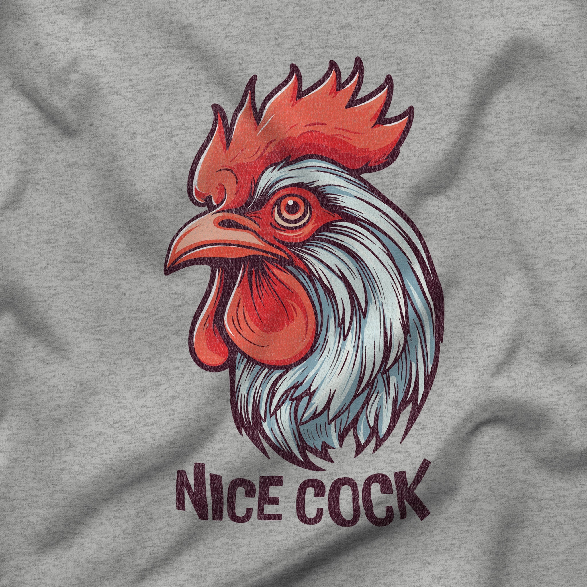 "Nice Cock" Rooster T-Shirt - Hunky Tops #color_Athletic Heather