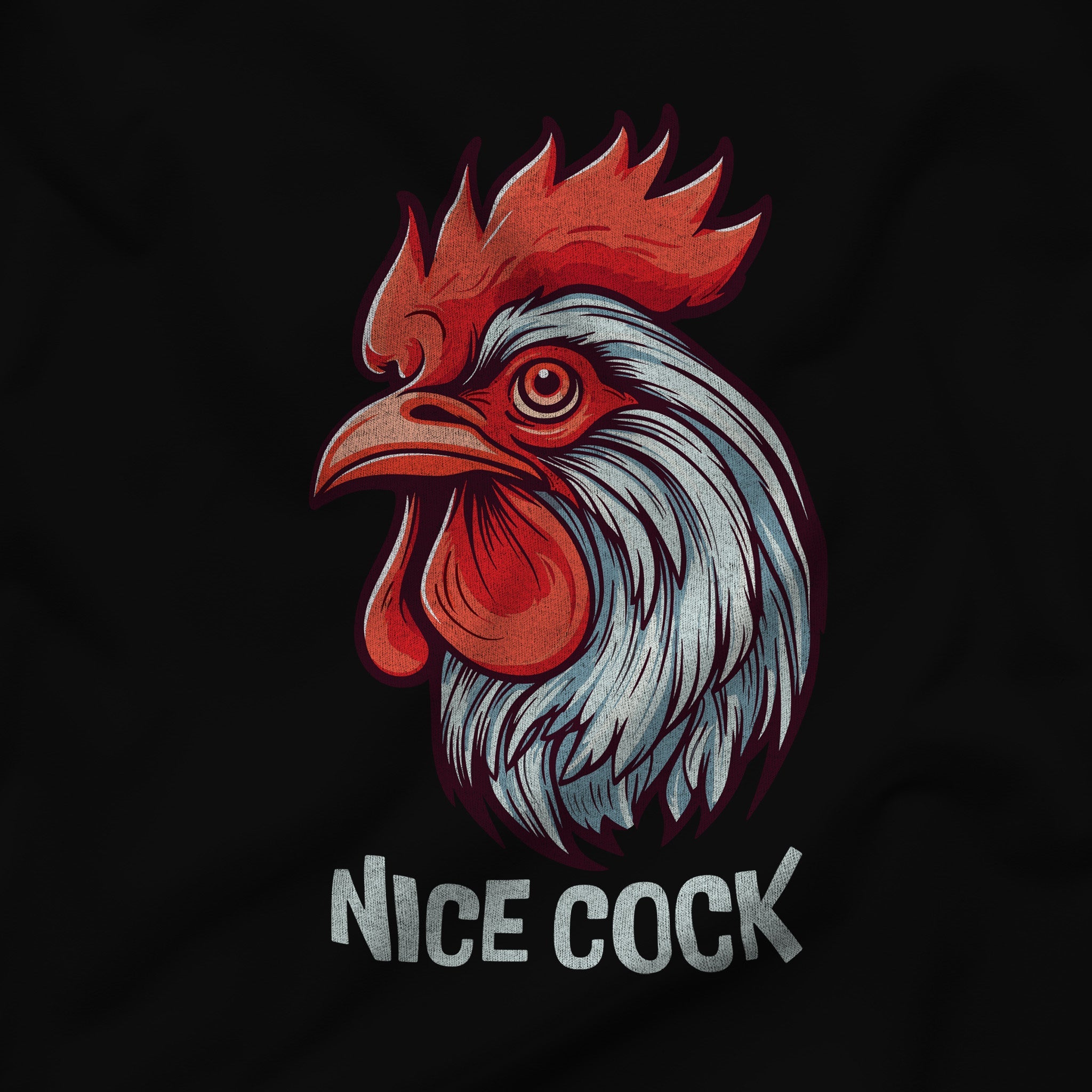 "Nice Cock" Rooster T-Shirt - Hunky Tops #color_Black