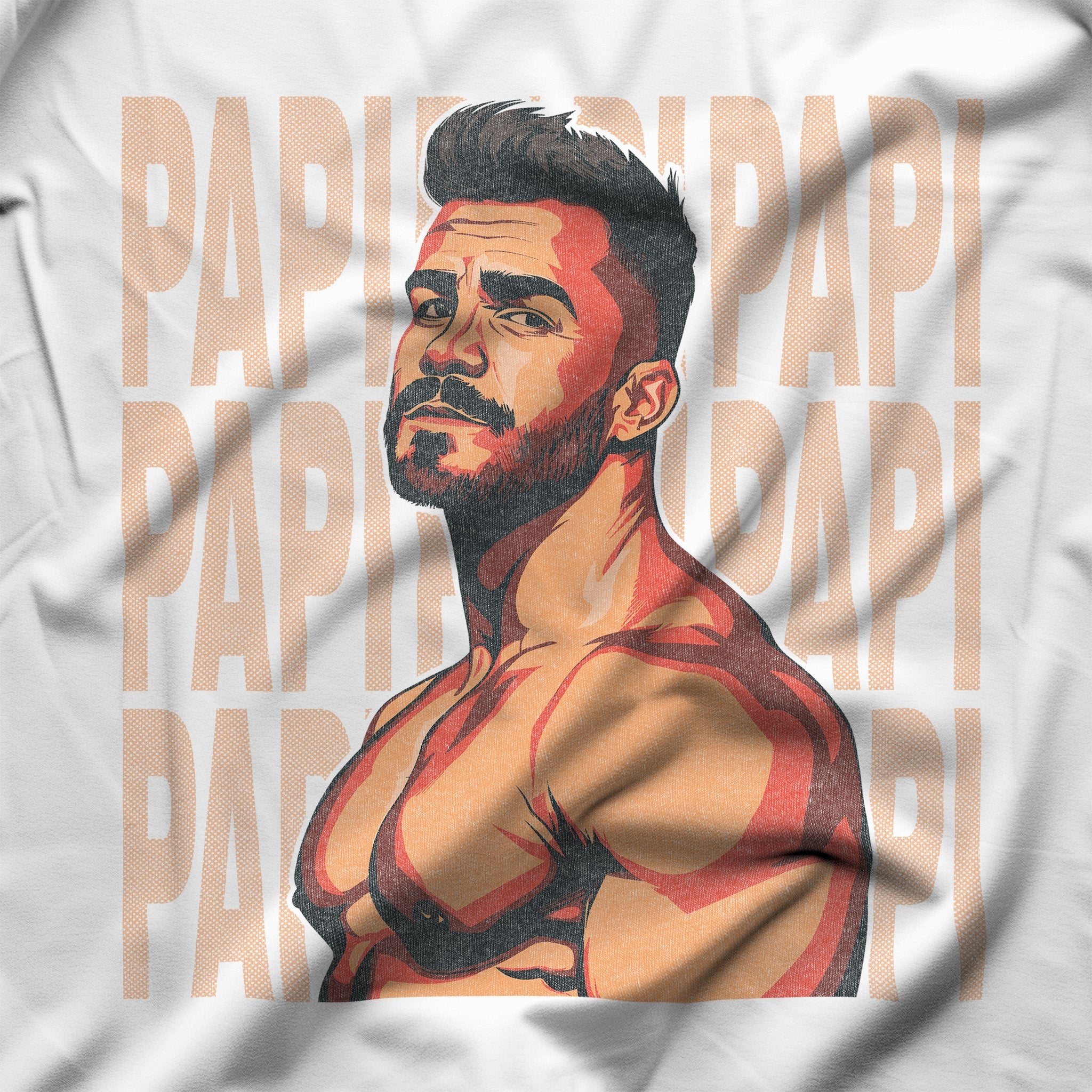 Papi Charm Tee – For the Man Who Commands Attention - Hunky Tops #color_White