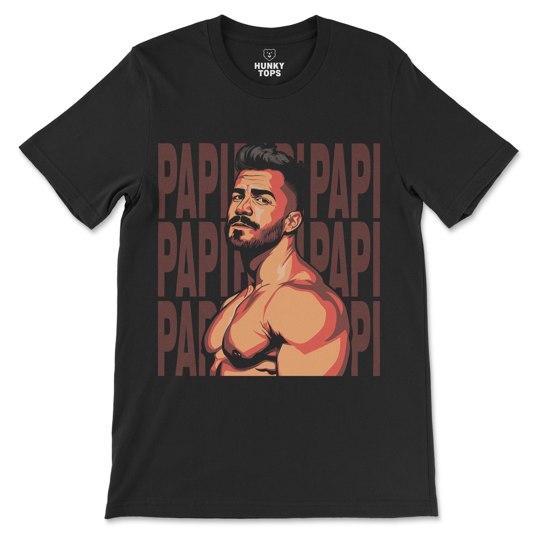Papi Charm Tee – For the Man Who Commands Attention - Hunky Tops #color_Black