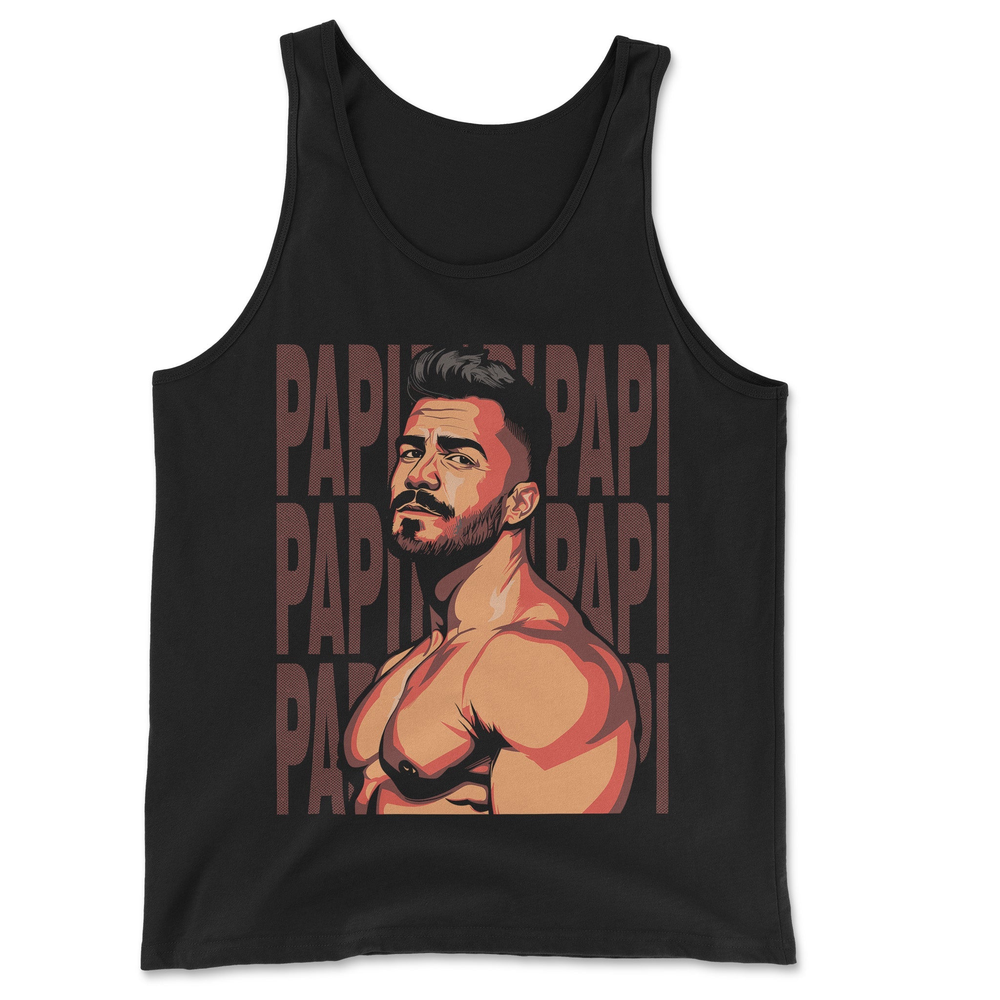 Papi Power Tank – Flaunt Your Confidence - Hunky Tops #color_Black