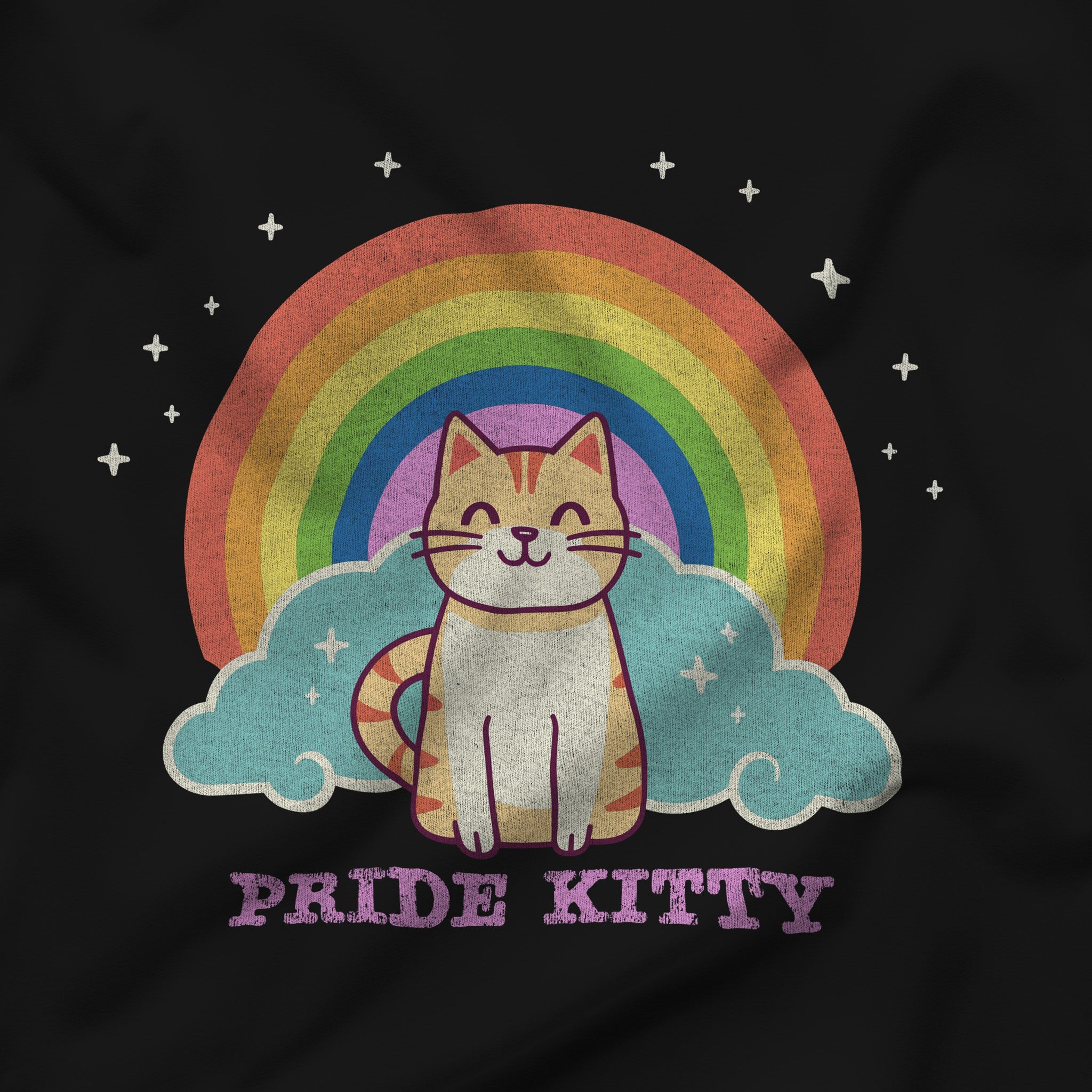 "Pride Kitty" T-Shirt - Feline Lovers' LGBTQ+ Pride Statement - Hunky Tops #color_Black