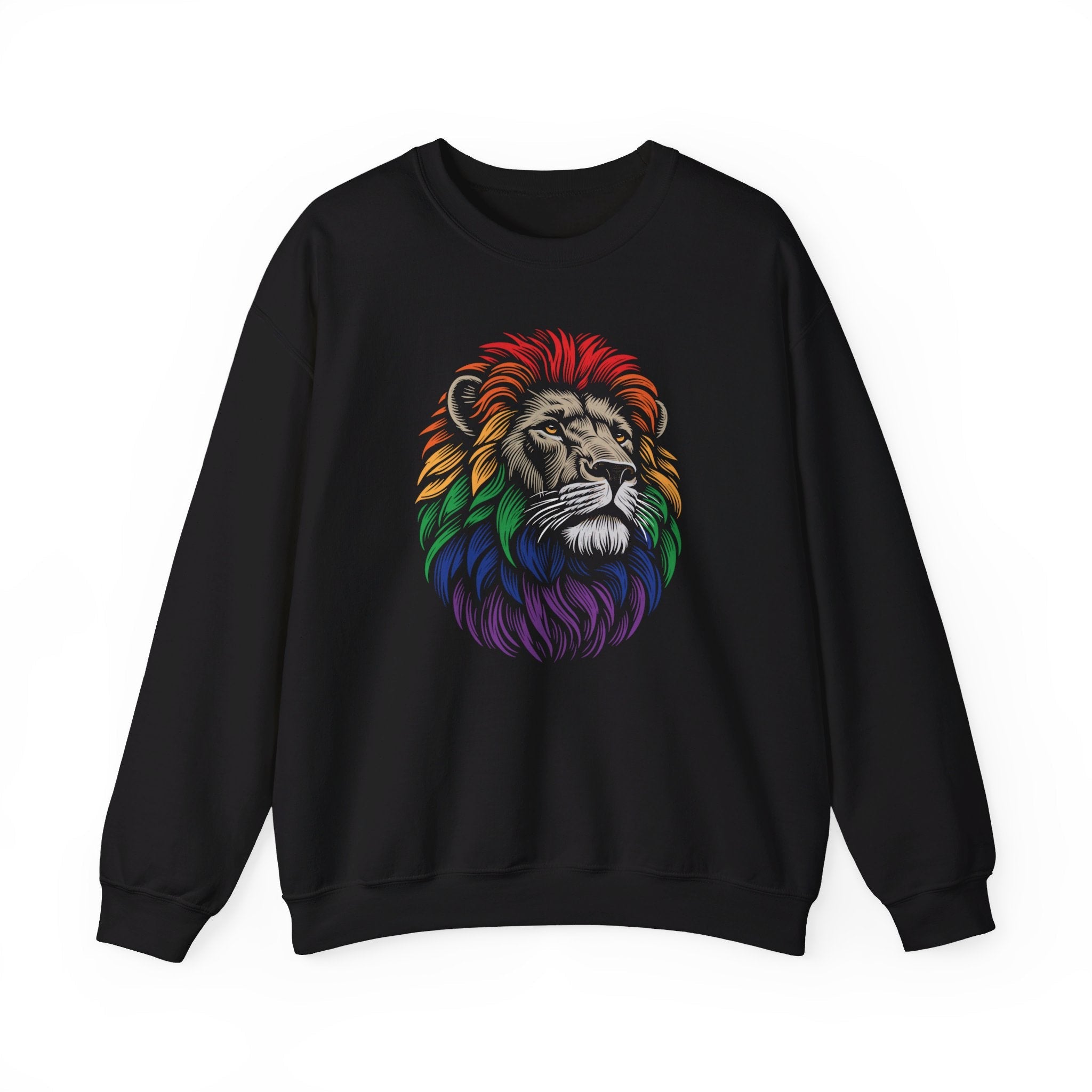 Pride Lion Sweatshirt - Hunky Tops #color_Black