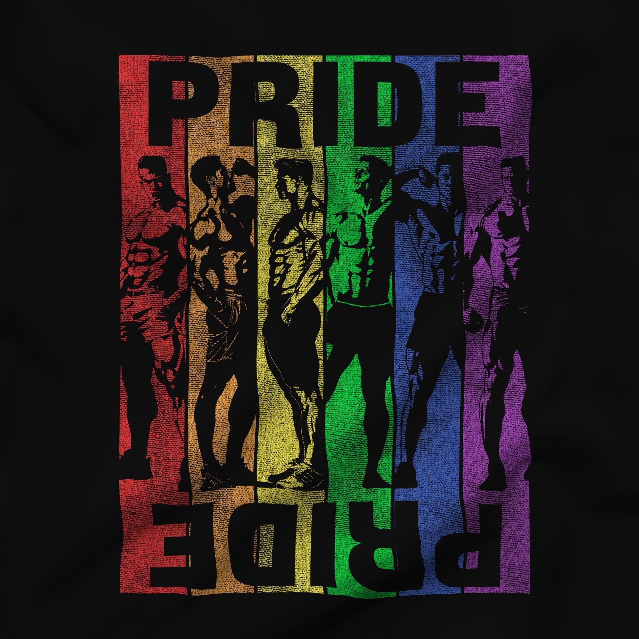 Pride Power T-Shirt – Stand Strong, Stand Proud - Hunky Tops #color_Black