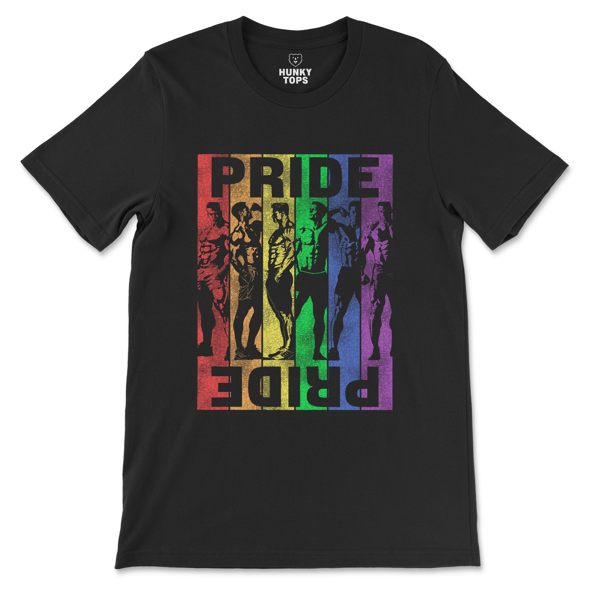 Pride Power T-Shirt – Stand Strong, Stand Proud - Hunky Tops #color_Black