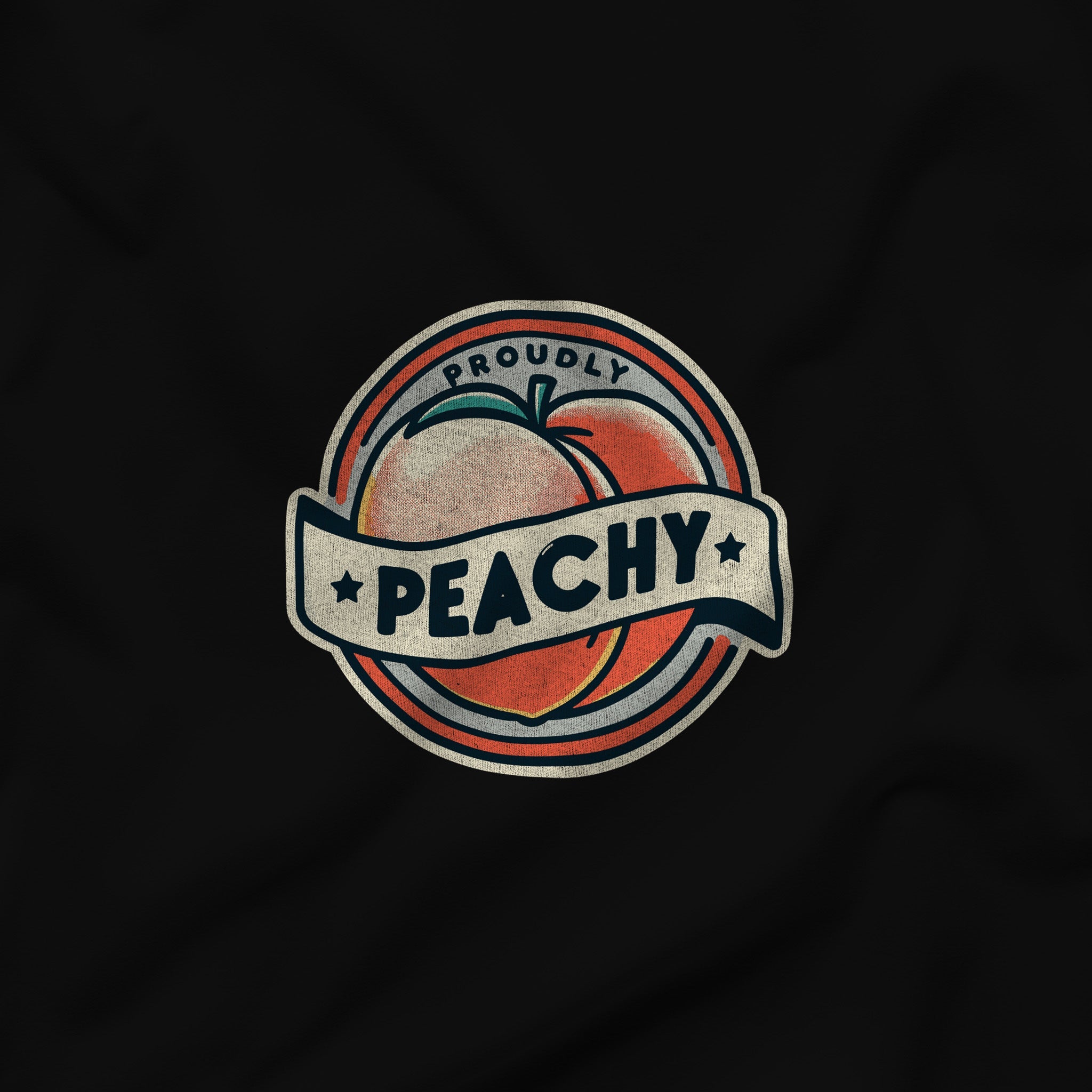 "Proudly Peachy" Pocket Tee – A Casual Cool Statement - Hunky Tops #color_Black
