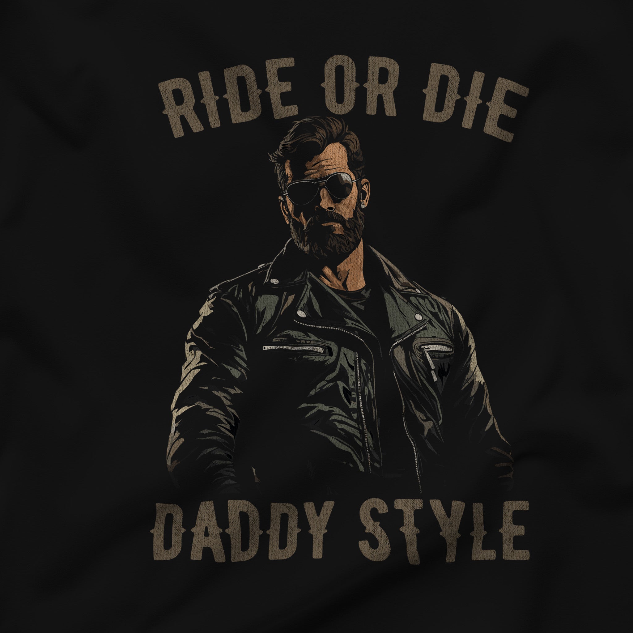"Ride or Die, Daddy Style" Masculine T-Shirt - Hunky Tops #color_Black