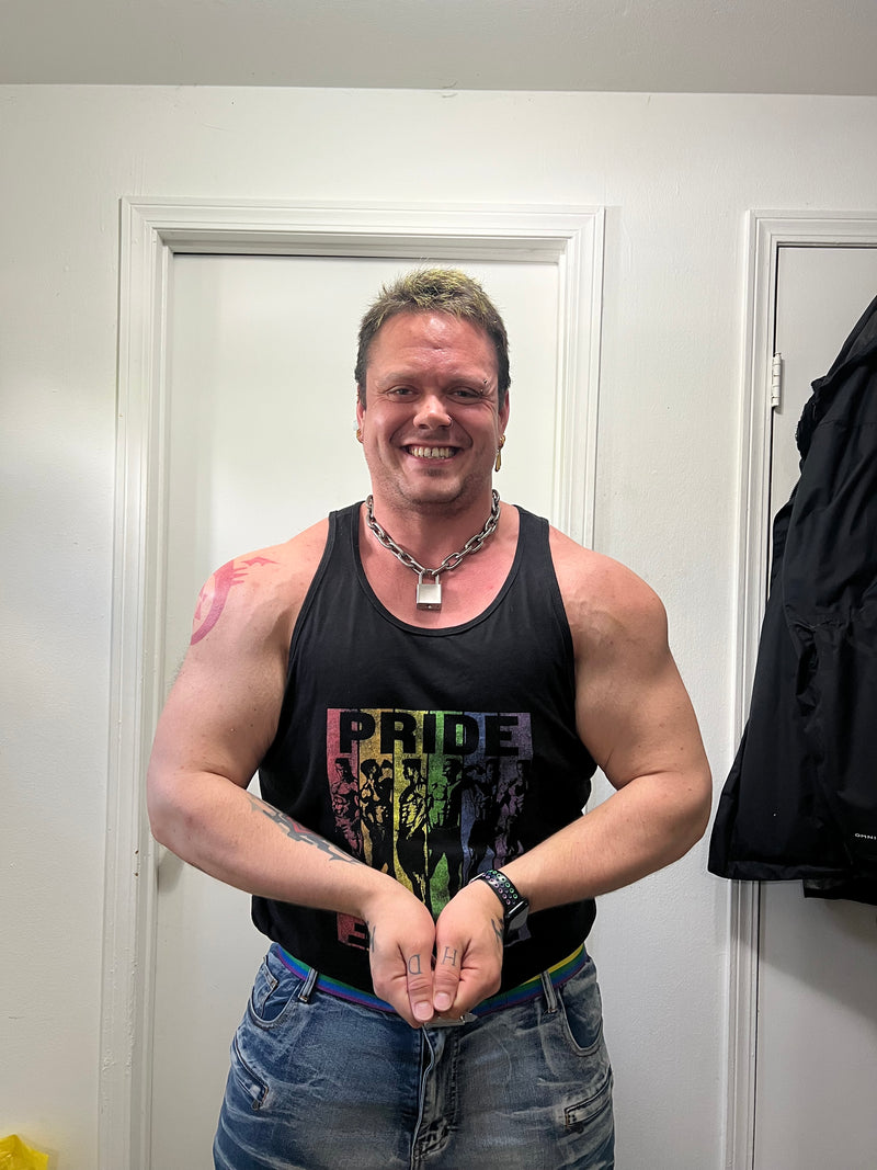 roringstrength wearing Hunky Tops