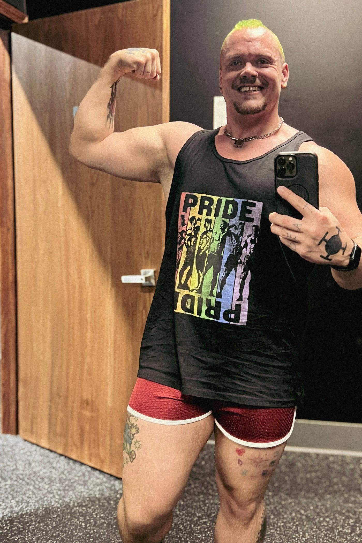 roringstrength wearing the Pride Power Tank Top