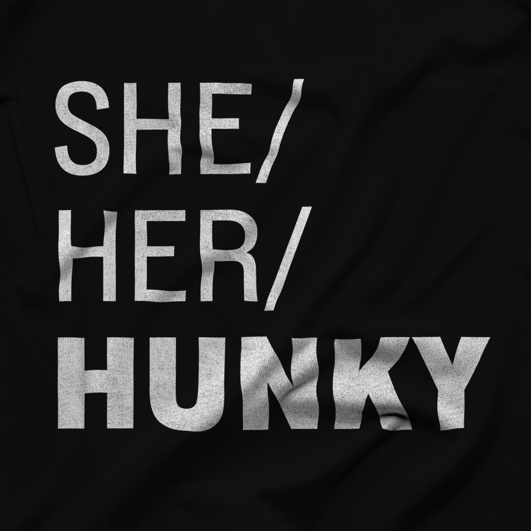 She/Her/Hunky Pocket Tee – Femininity, Meet Boldness - Hunky Tops #color_Black