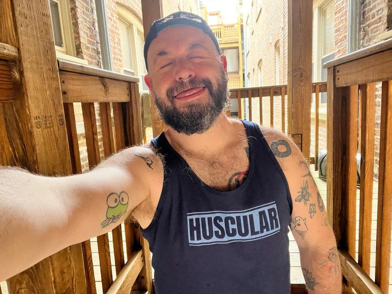 thecrisbleaux wearing Hunky Tops