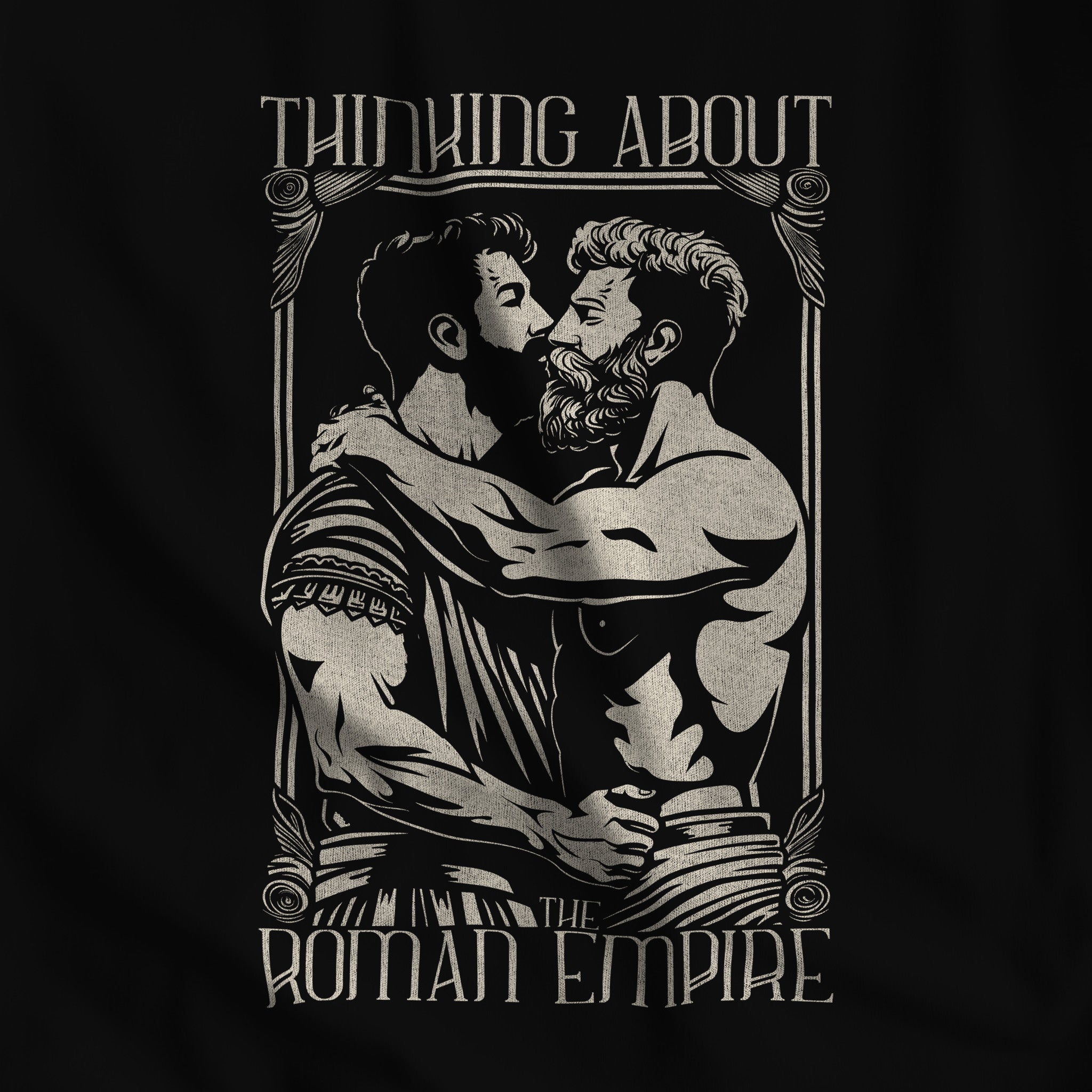 "Thinking About the Roman Empire" Gay T - Shirt - Hunky Tops #color_Black