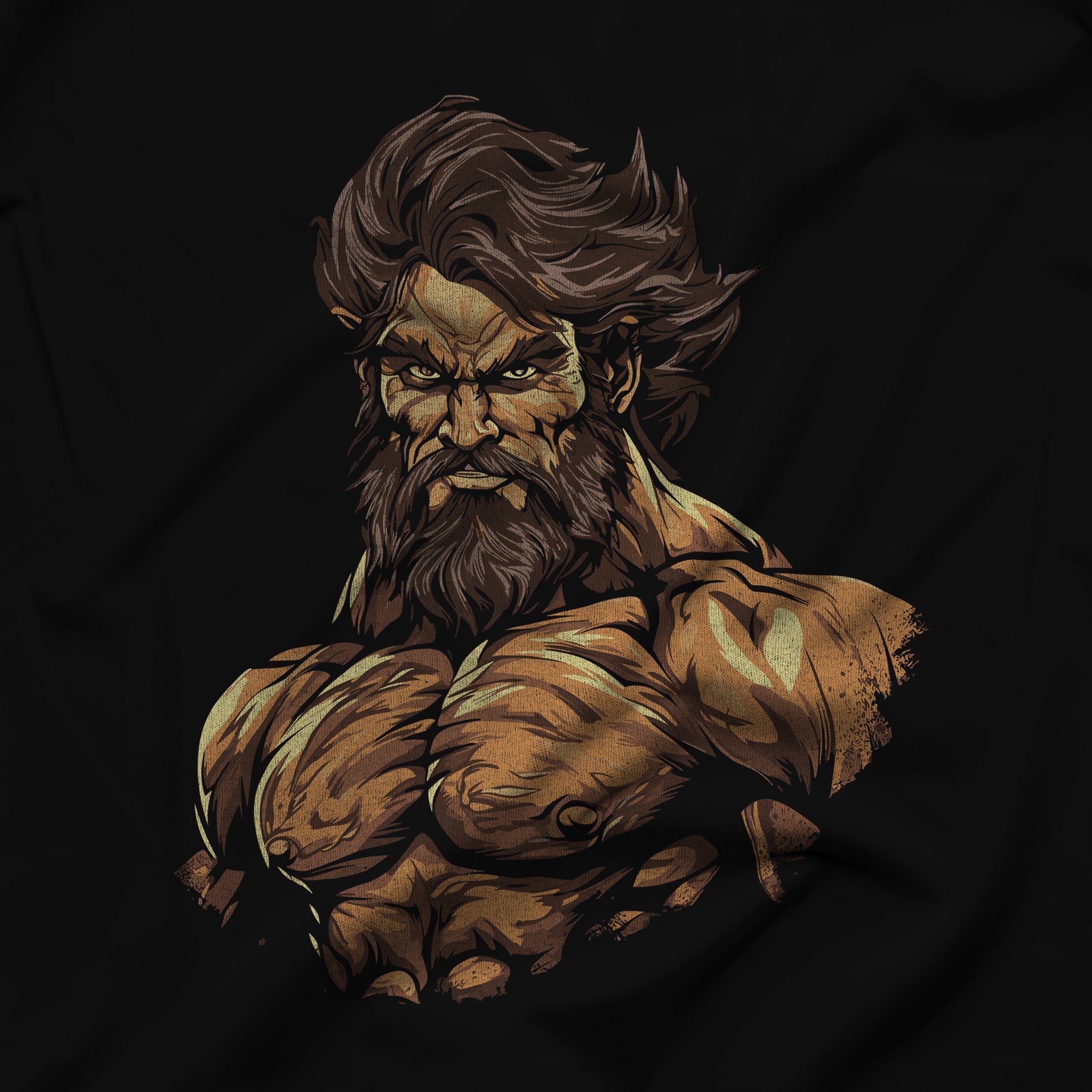 "Untamed Strength" Bearded & Muscular Man Tank Top - Hunky Tops #color_Black