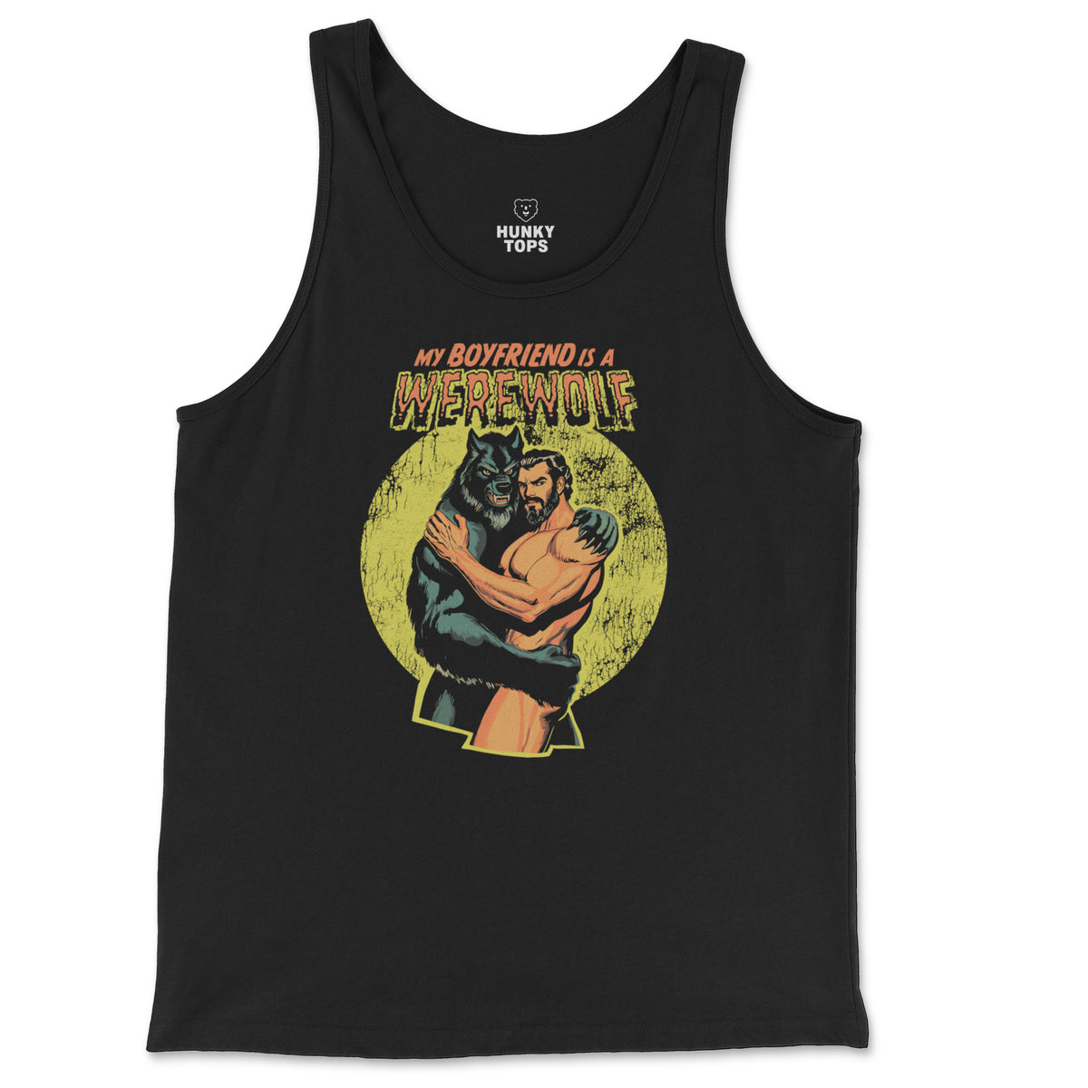 My Boyfriend is a Werewolf Tank Top - Hunky Tops #color_Black