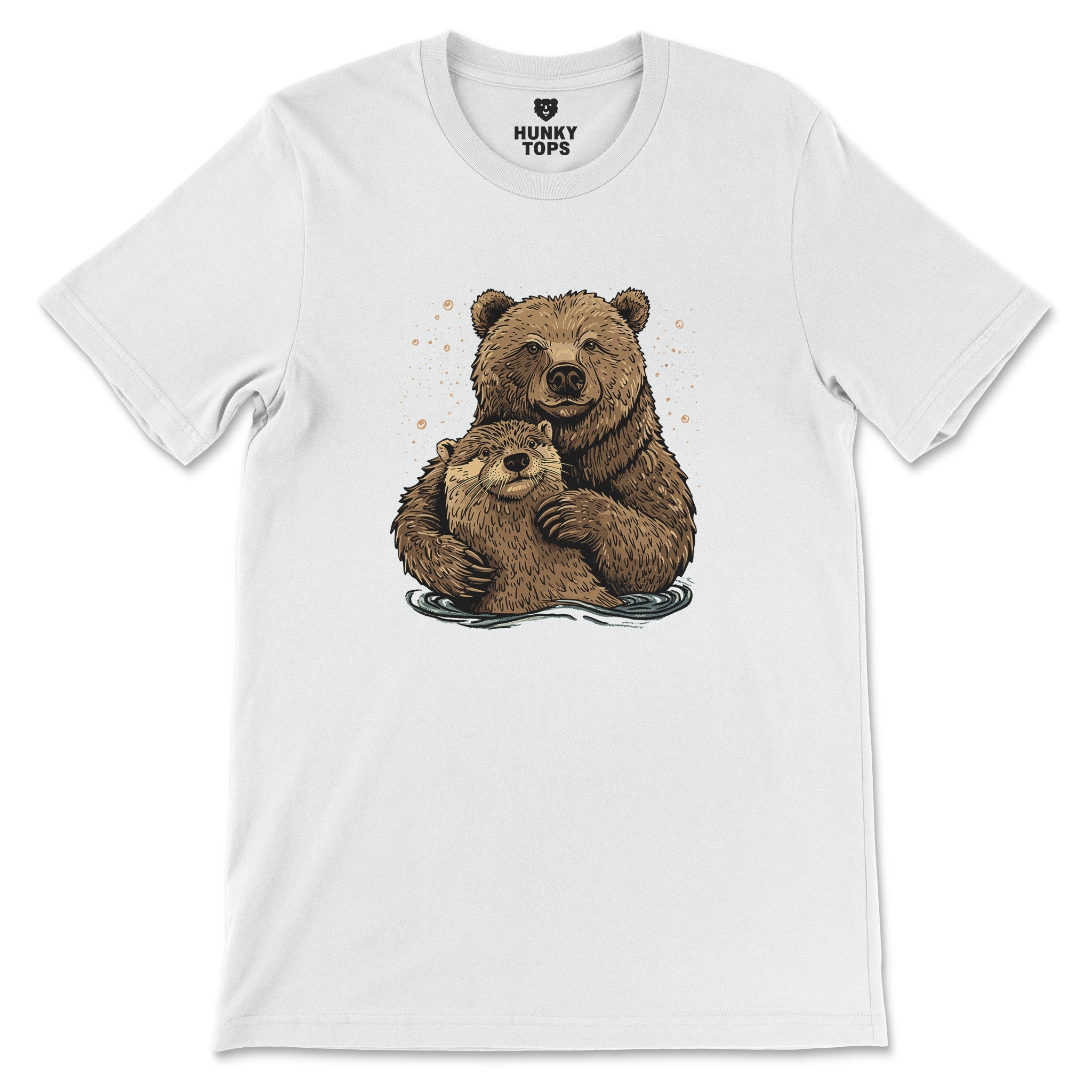 Bear + Otter Tee – Celebrate Companionship - Hunky Tops #color_White