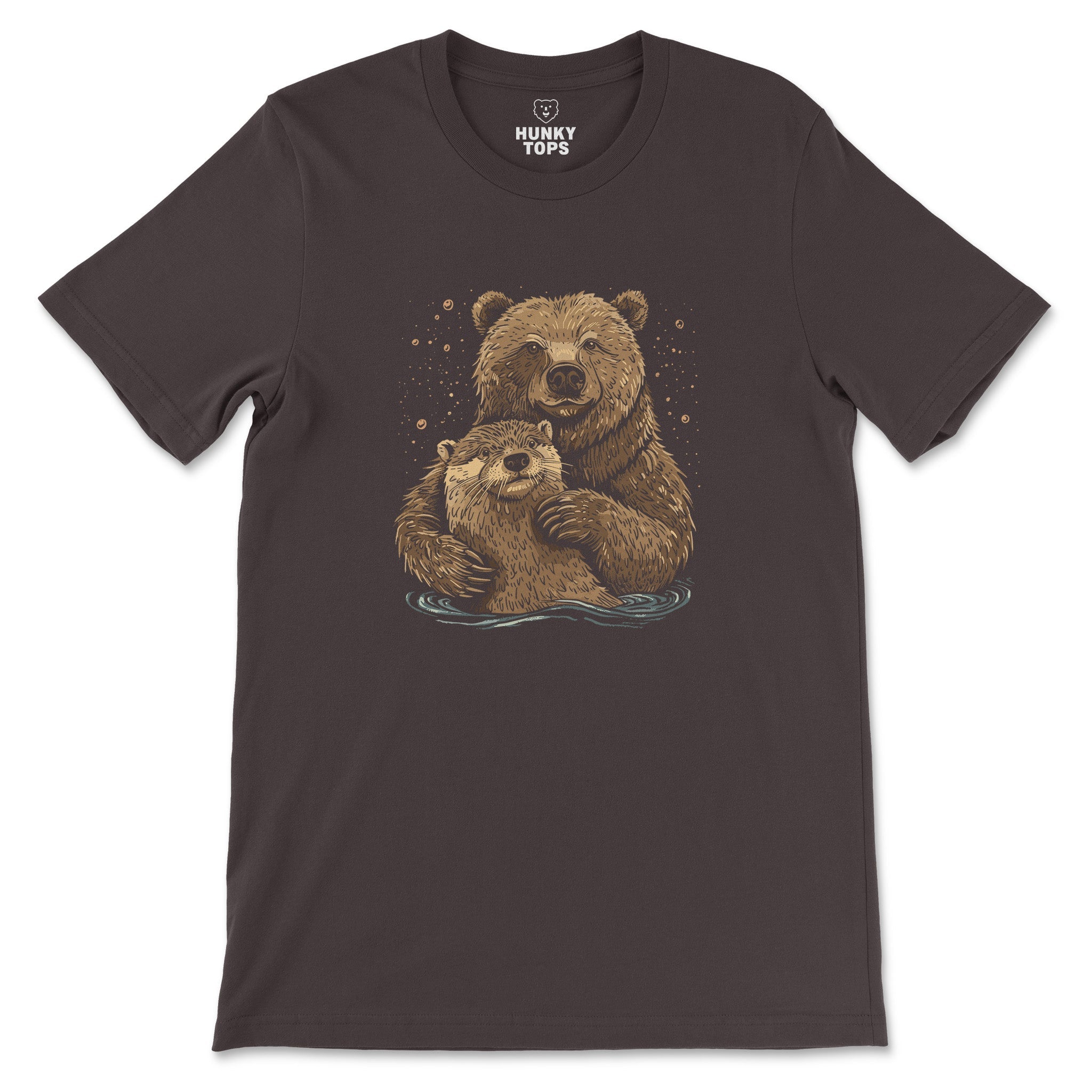 Bear + Otter Tee – Celebrate Companionship - Hunky Tops #color_Brown
