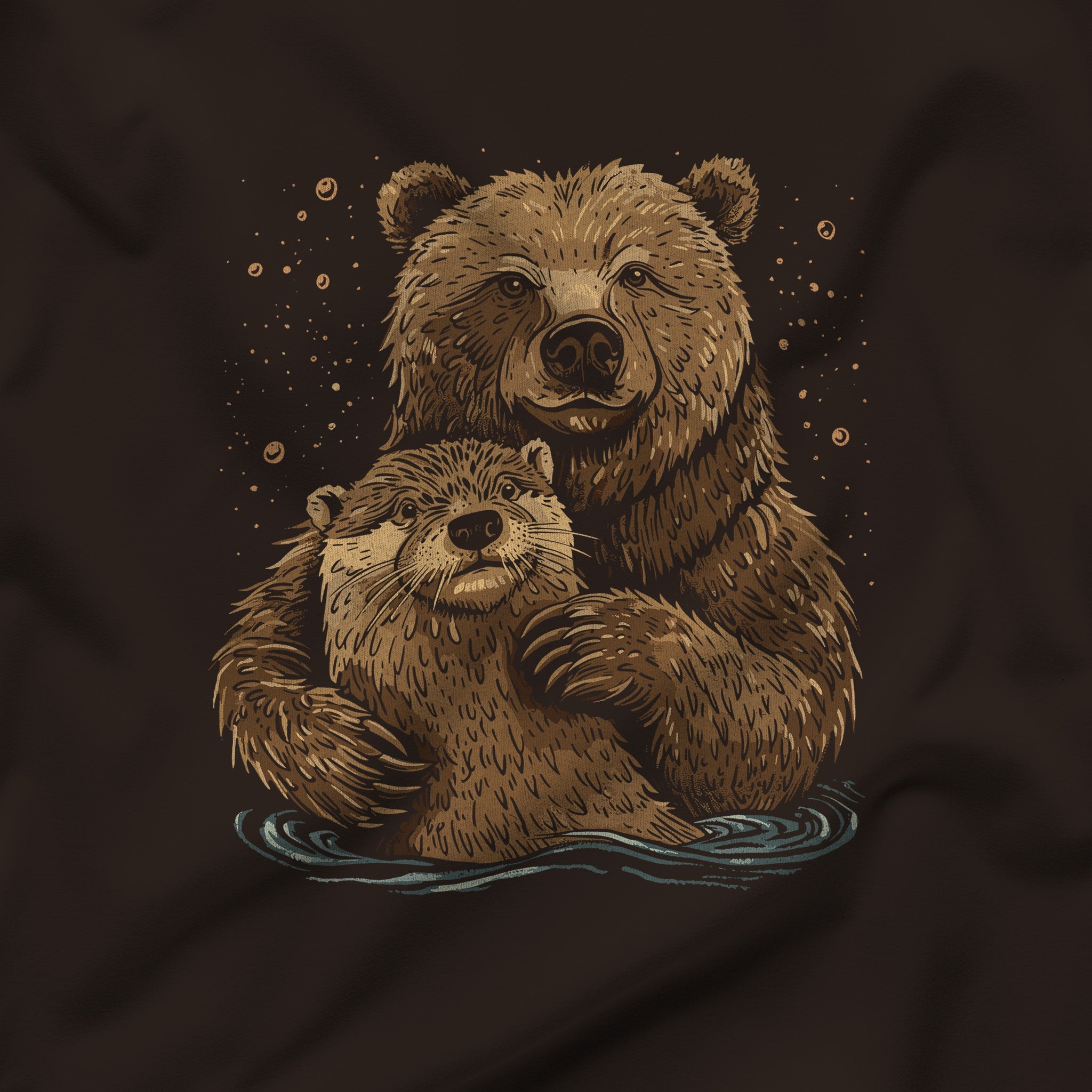 Bear + Otter Tee – Celebrate Companionship - Hunky Tops #color_Brown