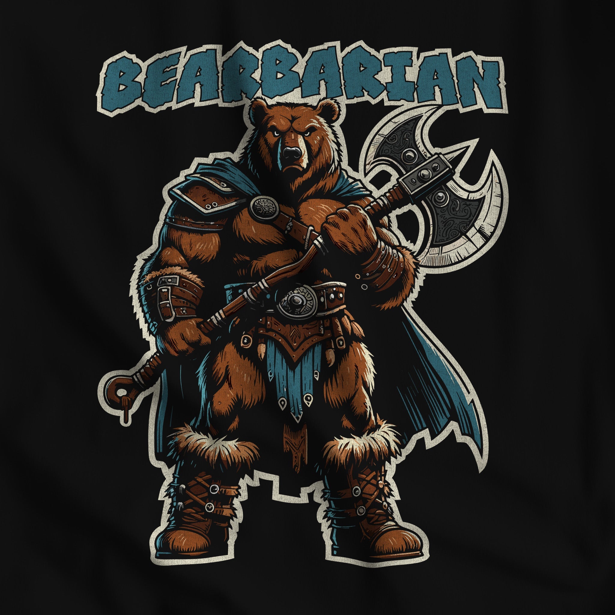 Bearbarian Warrior Tee – Unleash the Fierce - Hunky Tops #color_Black