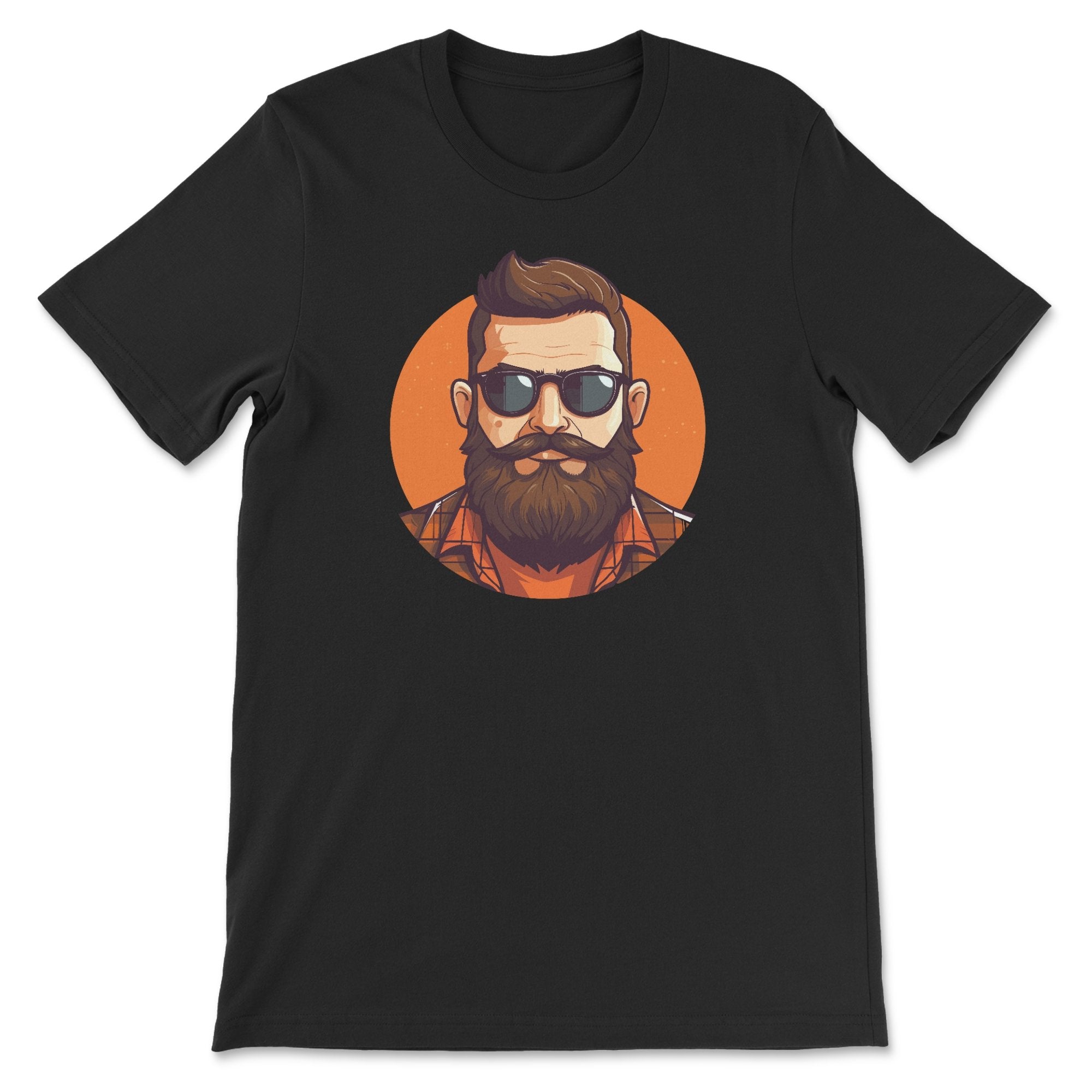 Bearded Lumberjack in Glasses T-Shirt - Rustic Charm - Hunky Tops #color_Black