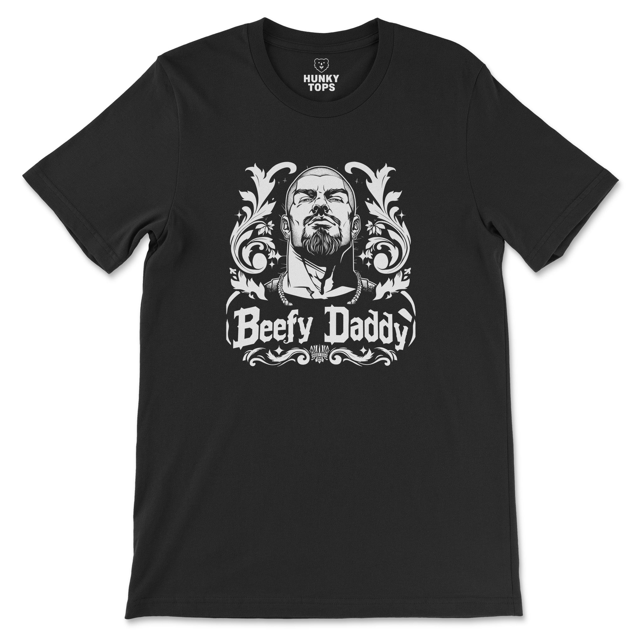 Beefy Daddy Tee – Exude Rugged Charm - Hunky Tops #color_Black