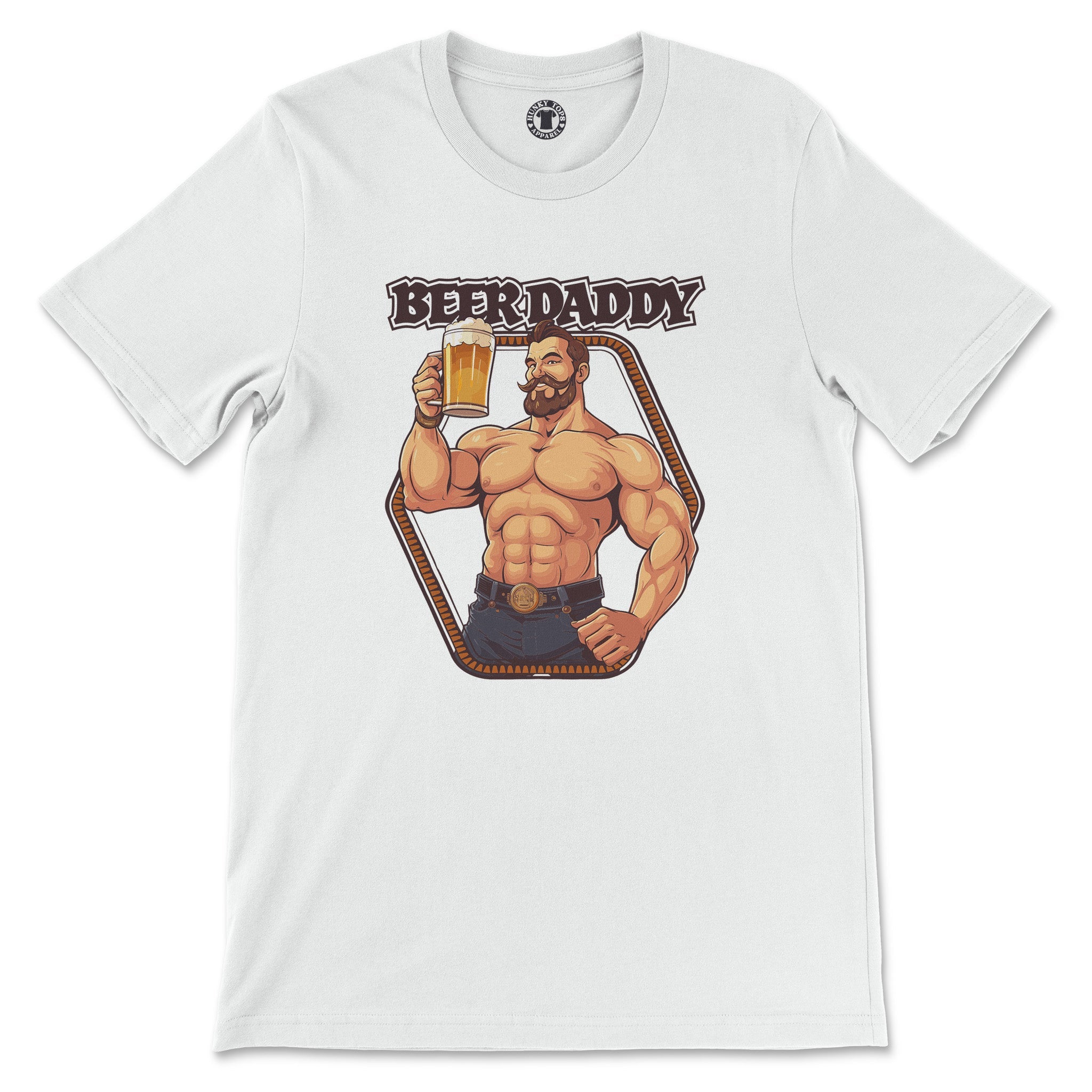 "Beer Daddy" T-Shirt - Hunky Tops #color_White