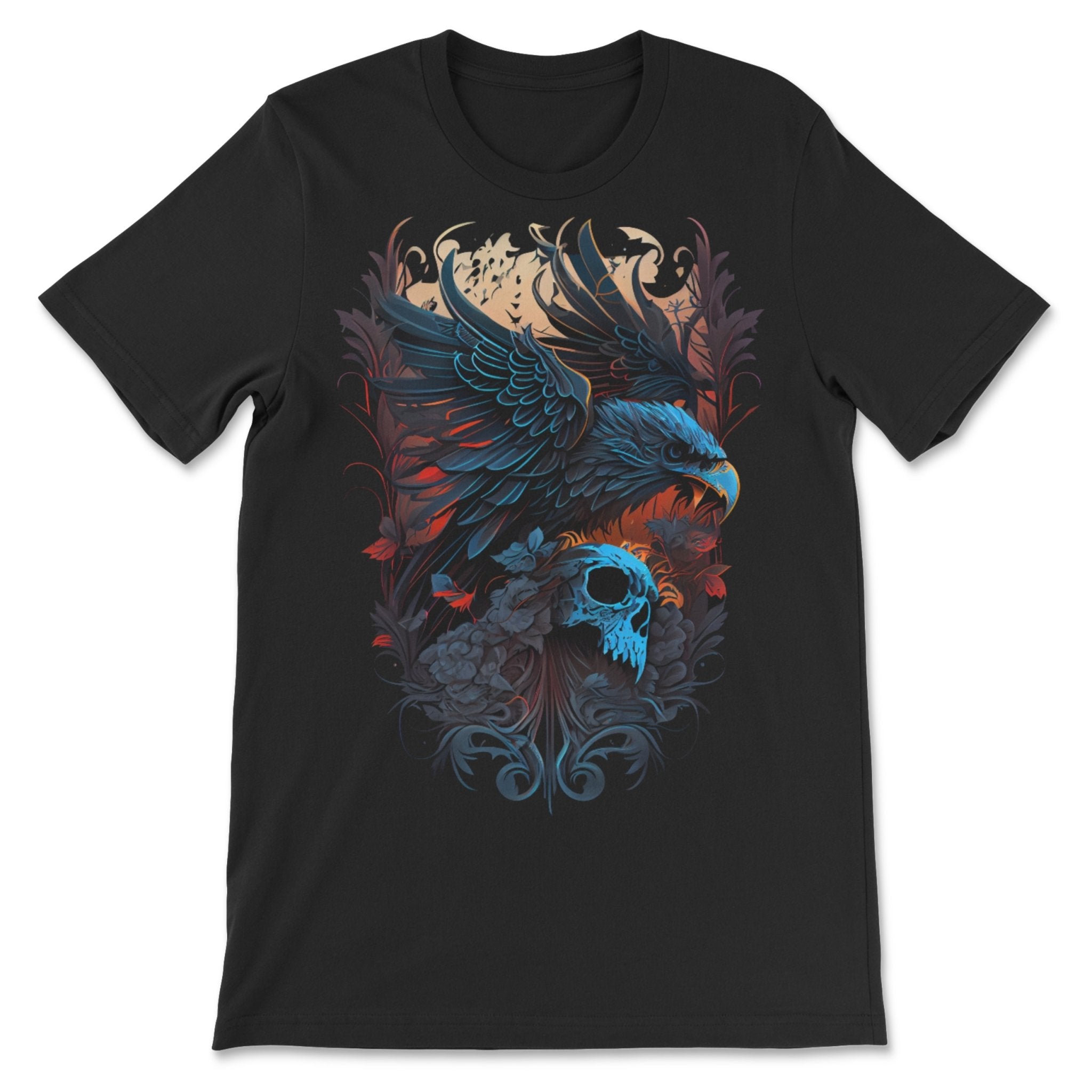 Enigmatic Raven Black T-Shirt - Dark Academia Inspired - Hunky Tops
