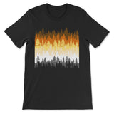 "Forest Silhouette in Bear Pride Colors" Gay Bear T-Shirt - Hunky Tops #color_Black