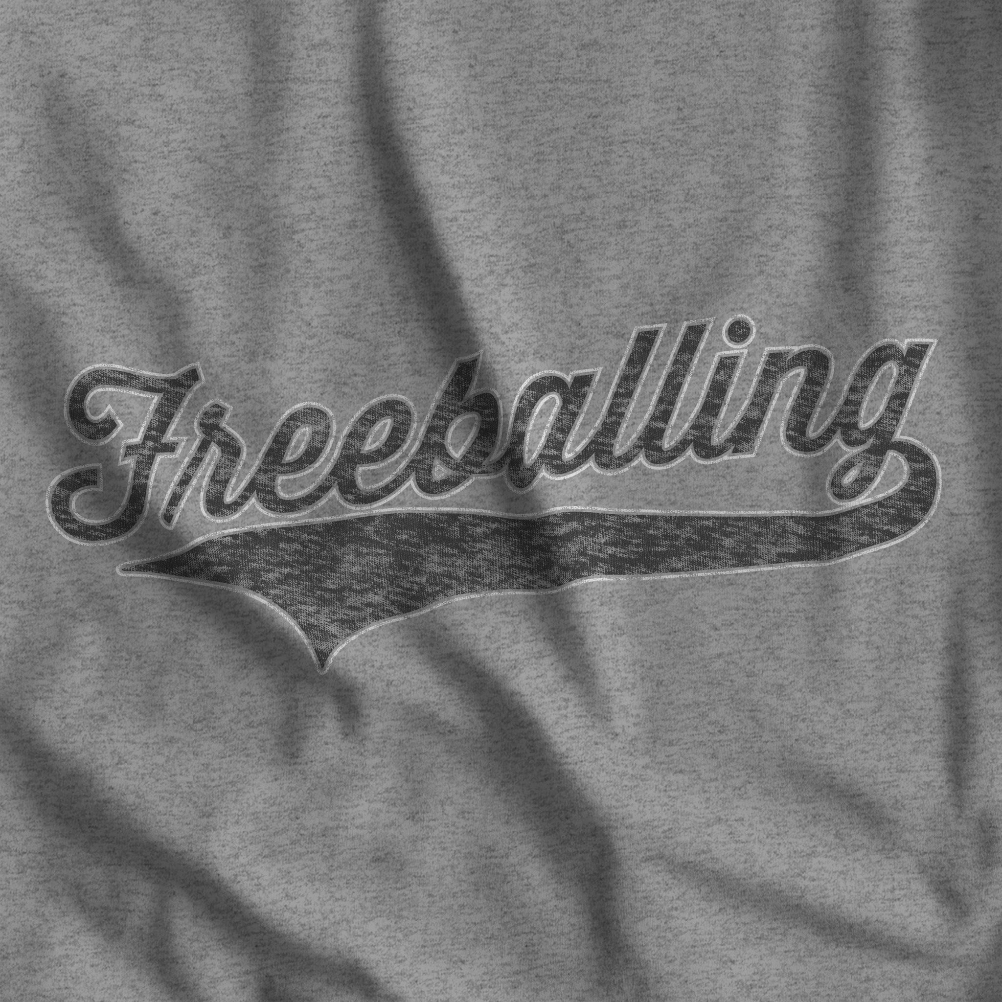 "Freeballing" 3/4 Raglan Shirt - Vintage-Inspired Bold Statement Tee - Hunky Tops #color_Vintage Black / Premium Heather
