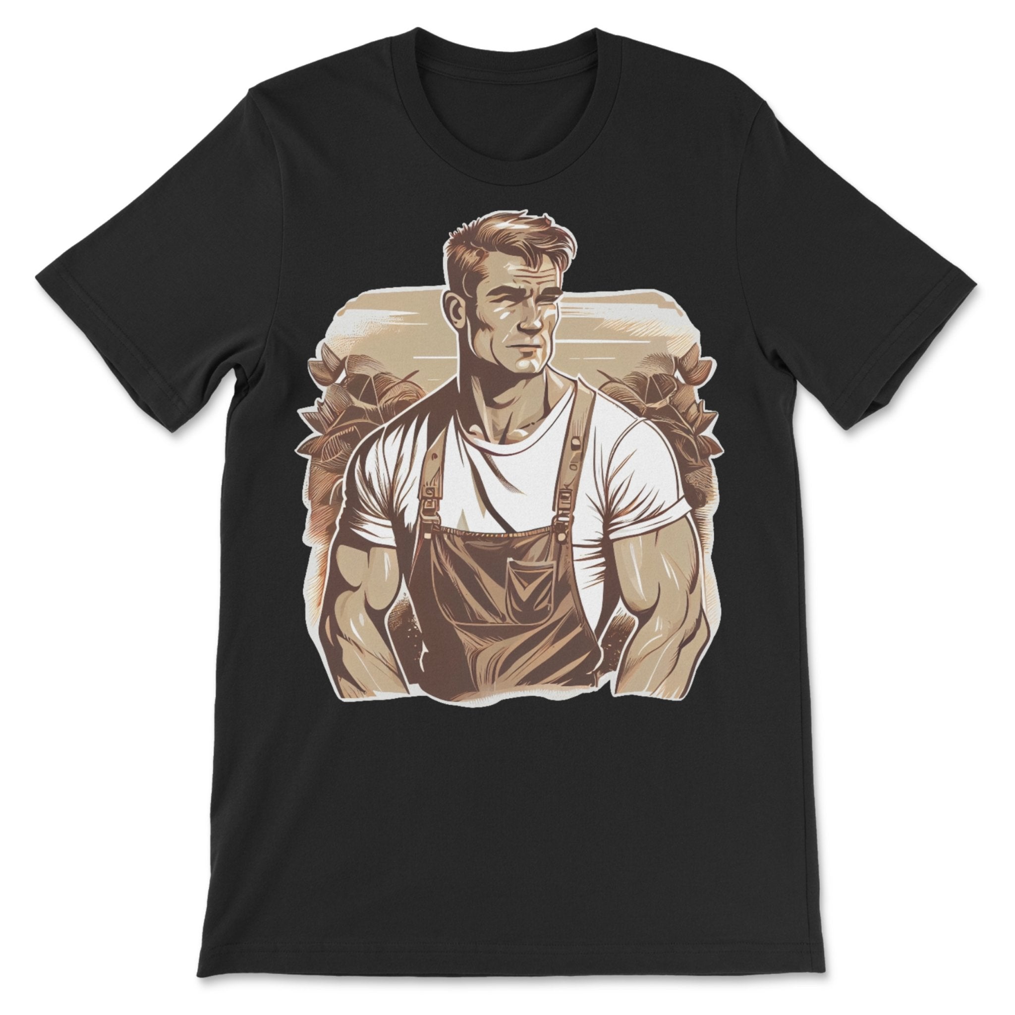 Gay Daddy Farmer Shirt - LGBTQ Pride Gift for Farmer - Handsome Man Graphic Tee - Shirt - Hunky Tops #color_Black