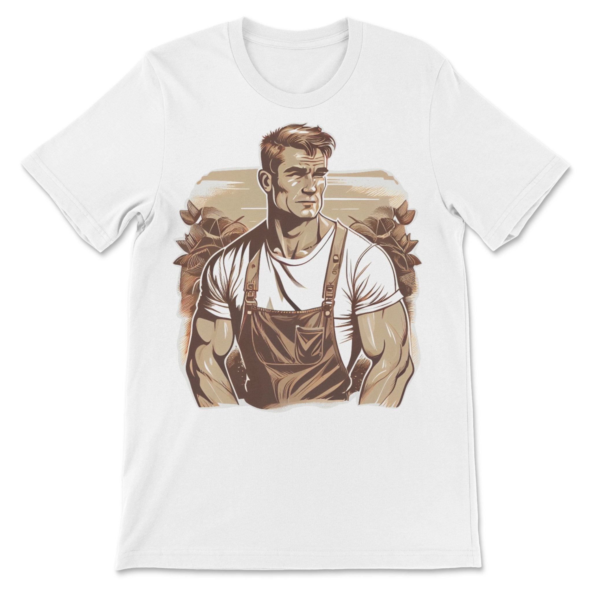 Gay Daddy Farmer Shirt - LGBTQ Pride Gift for Farmer - Handsome Man Graphic Tee - Shirt - Hunky Tops #color_White